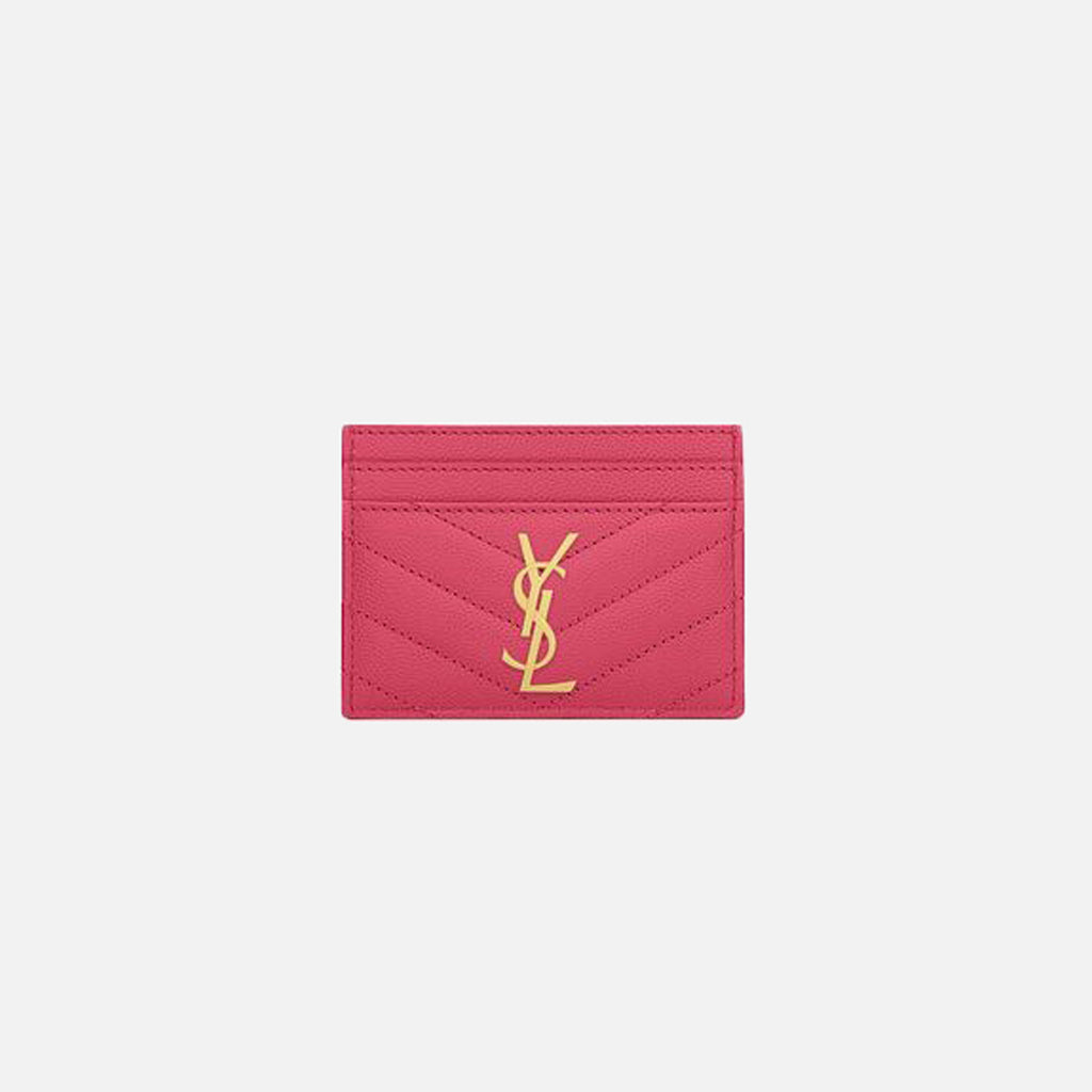 Saint Laurent Paris Fuchsia Leather Card Holder