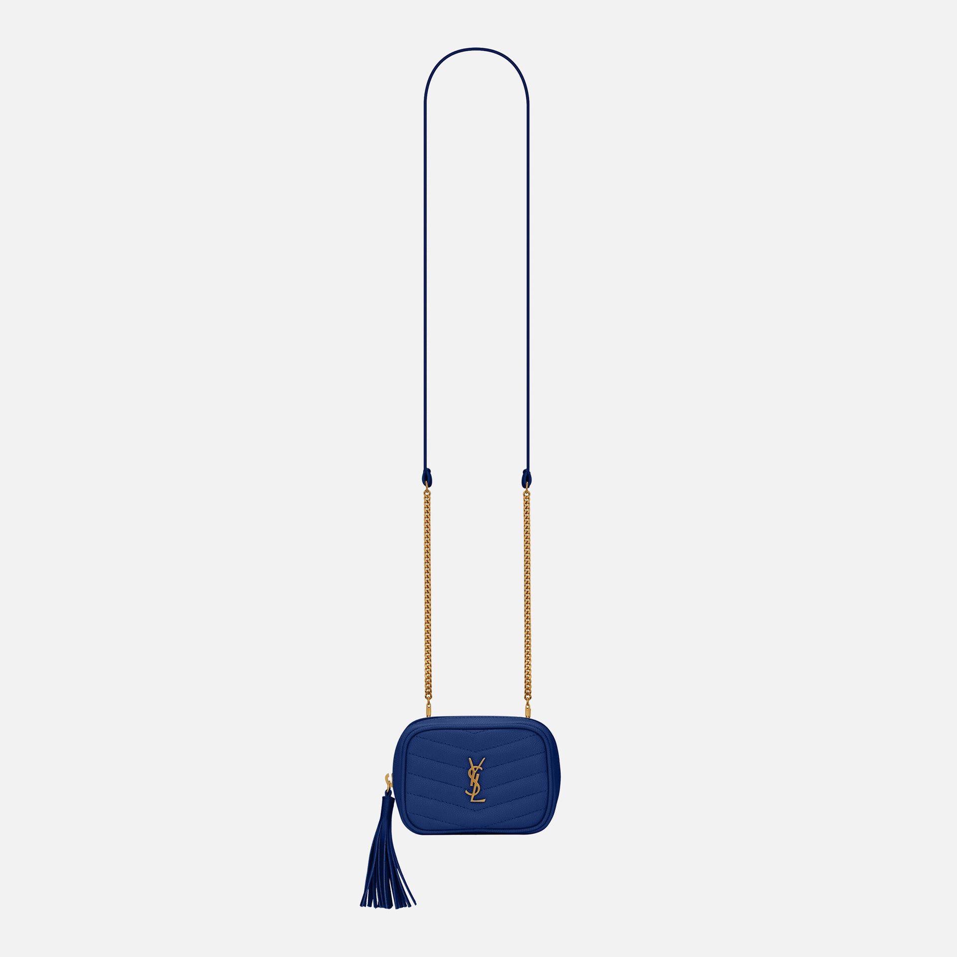 Saint Laurent Key Pouch Mono - Sapphire Blue