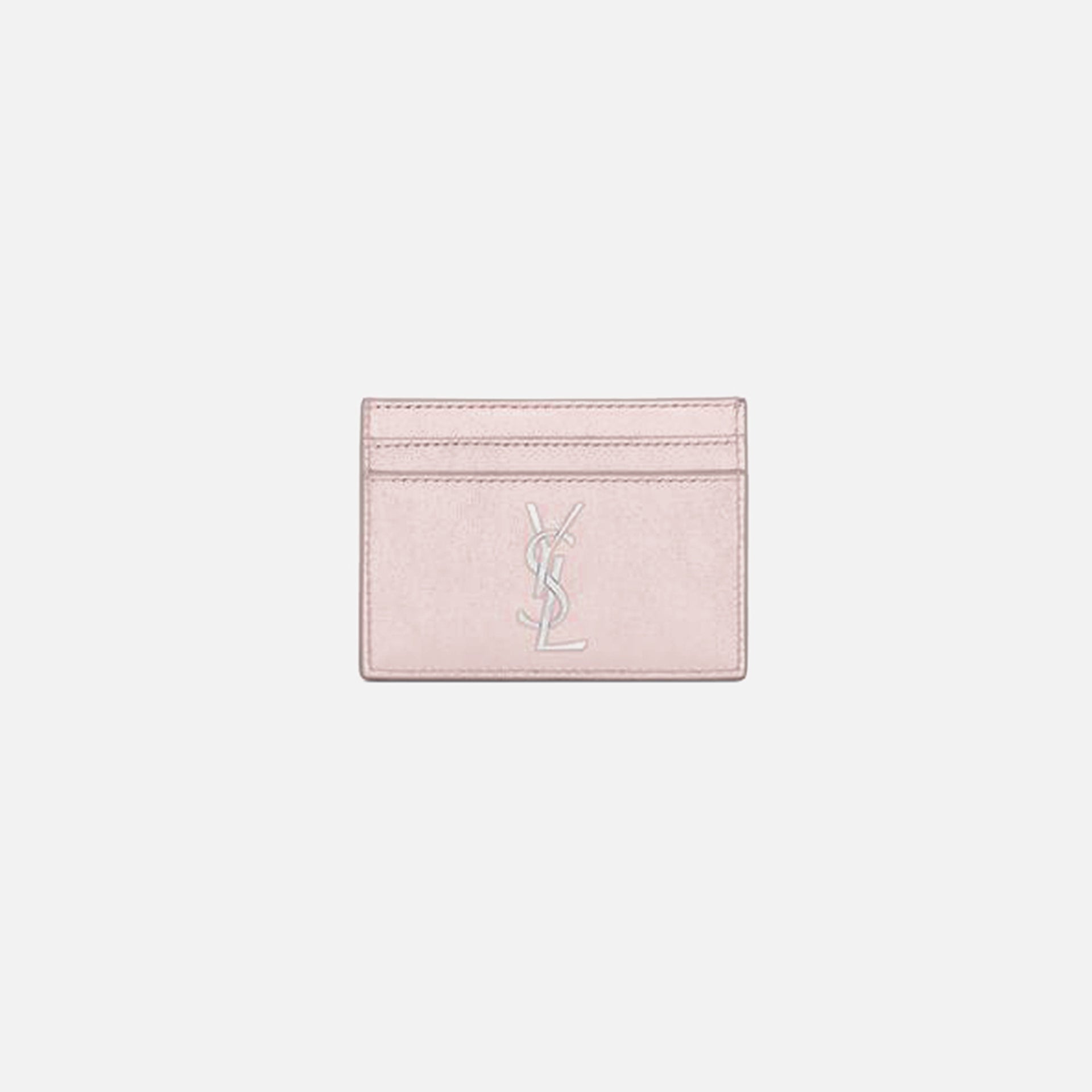 Saint Laurent Credit Card Case Metallic - Pink