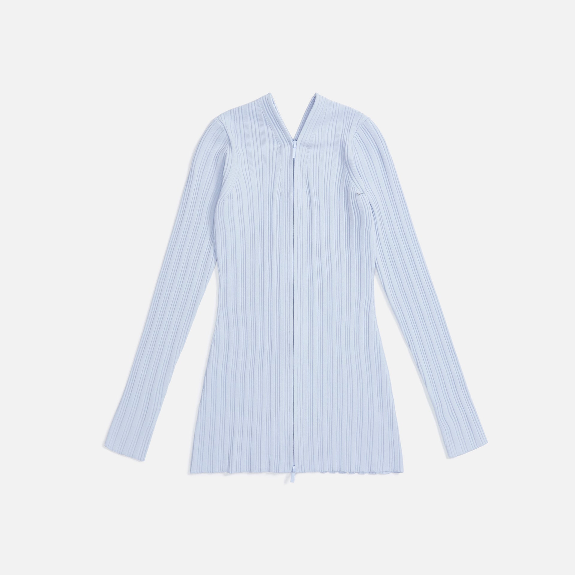 Proenza Schouler Rib Knit Zip Cardigan - Pale Blue