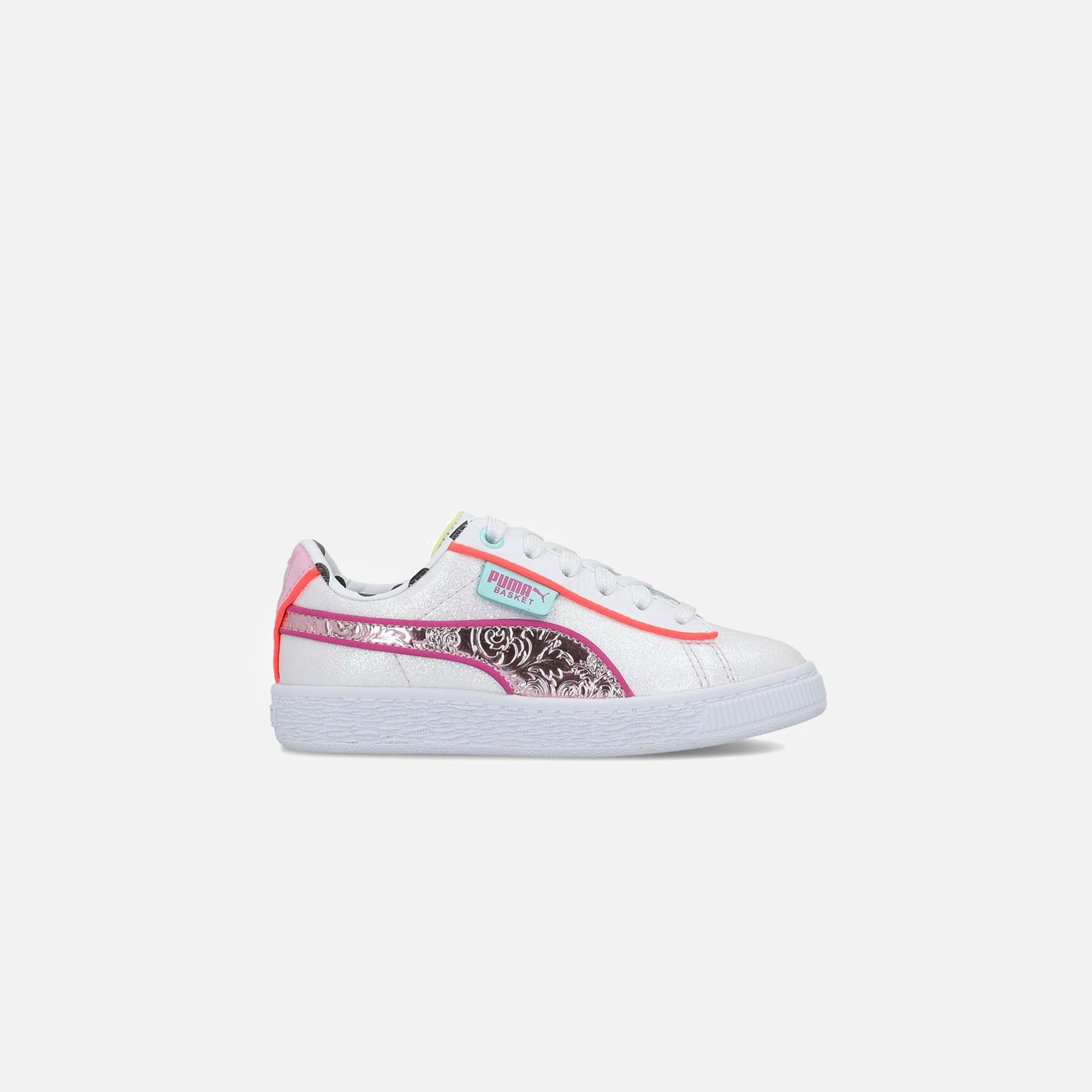 Puma x Sophia Webster Basket Pre-School - Puma White / Pale Pink