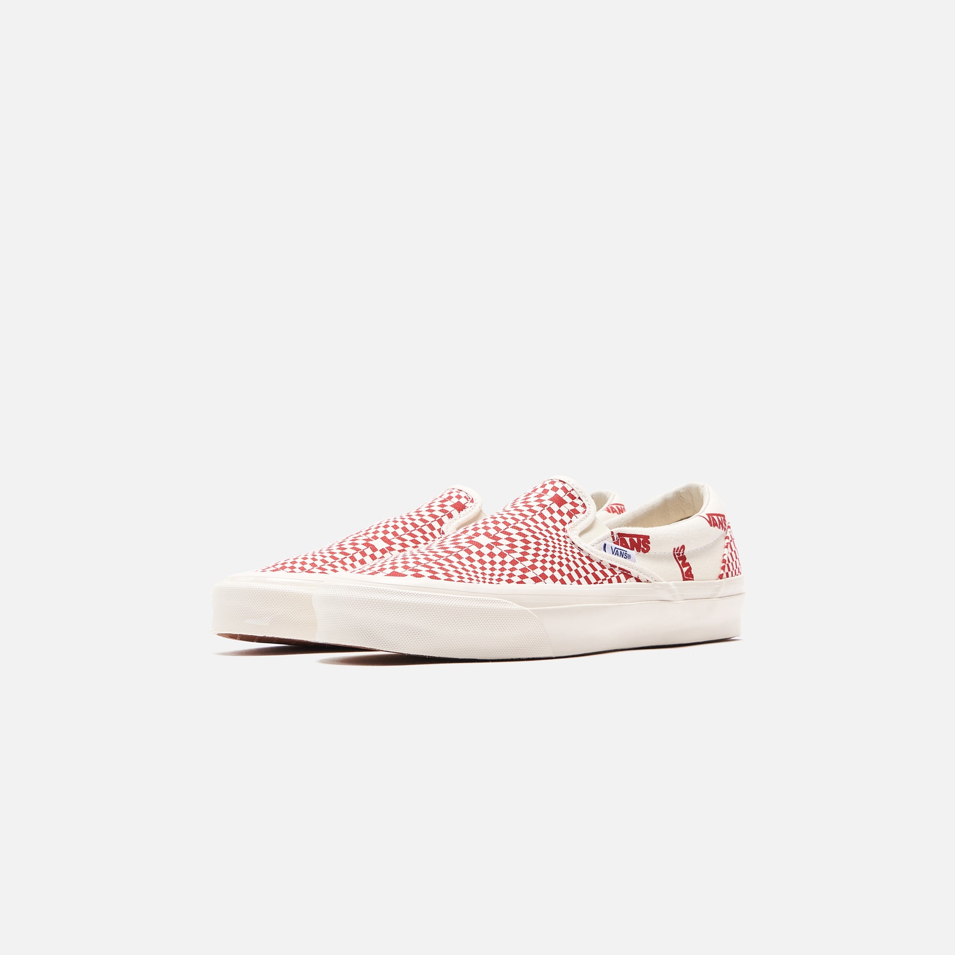 Vans OG Classic Slip-On LX - Optical Check / Racing Red / Marshmallow