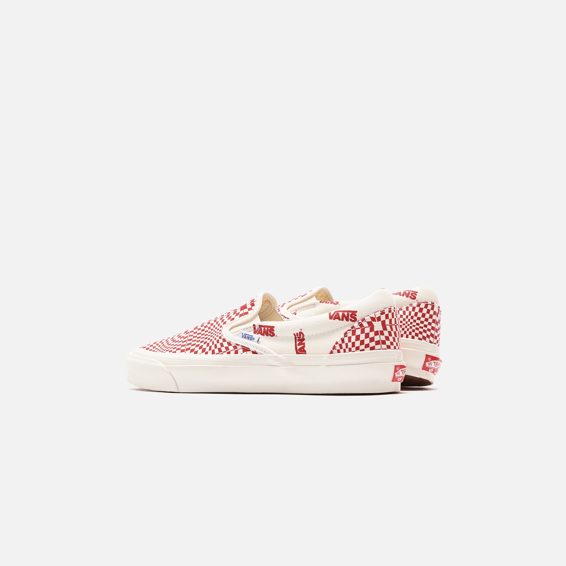 Vans OG Classic Slip-On LX - Optical Check / Racing Red / Marshmallow