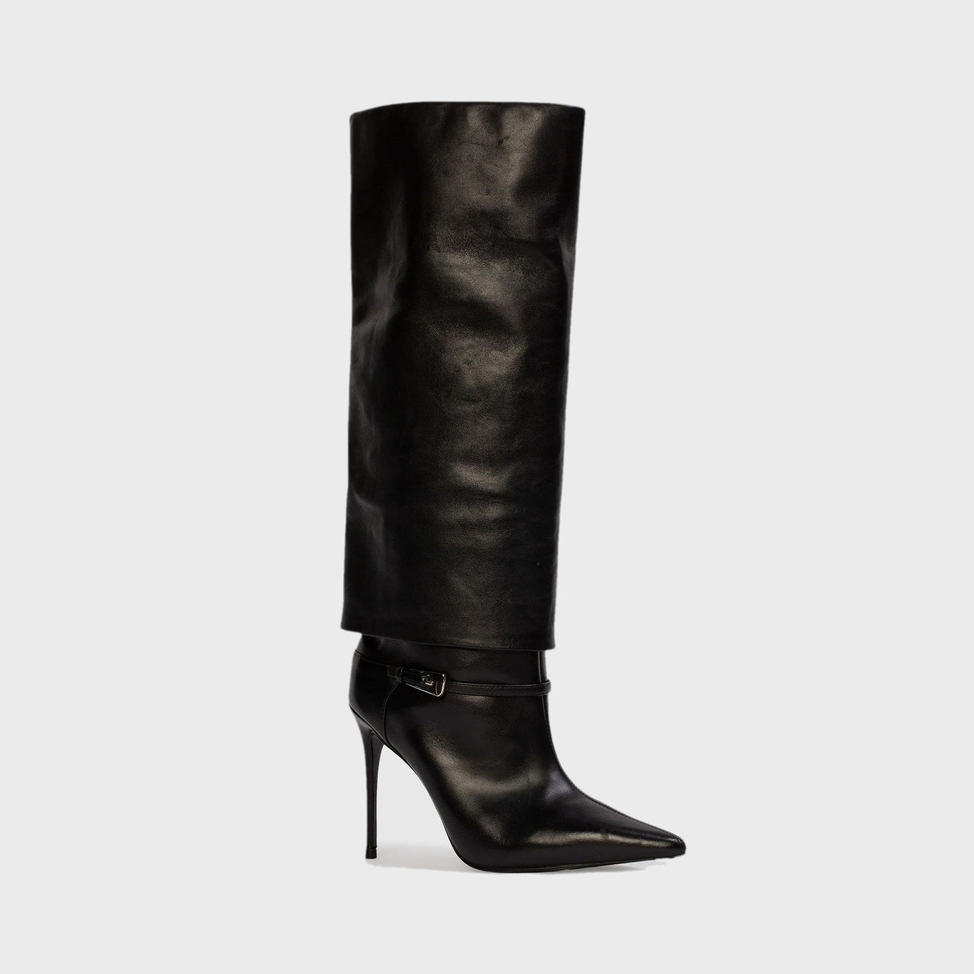 Black Suede Studio Simon Boots 100mm - Black Leather