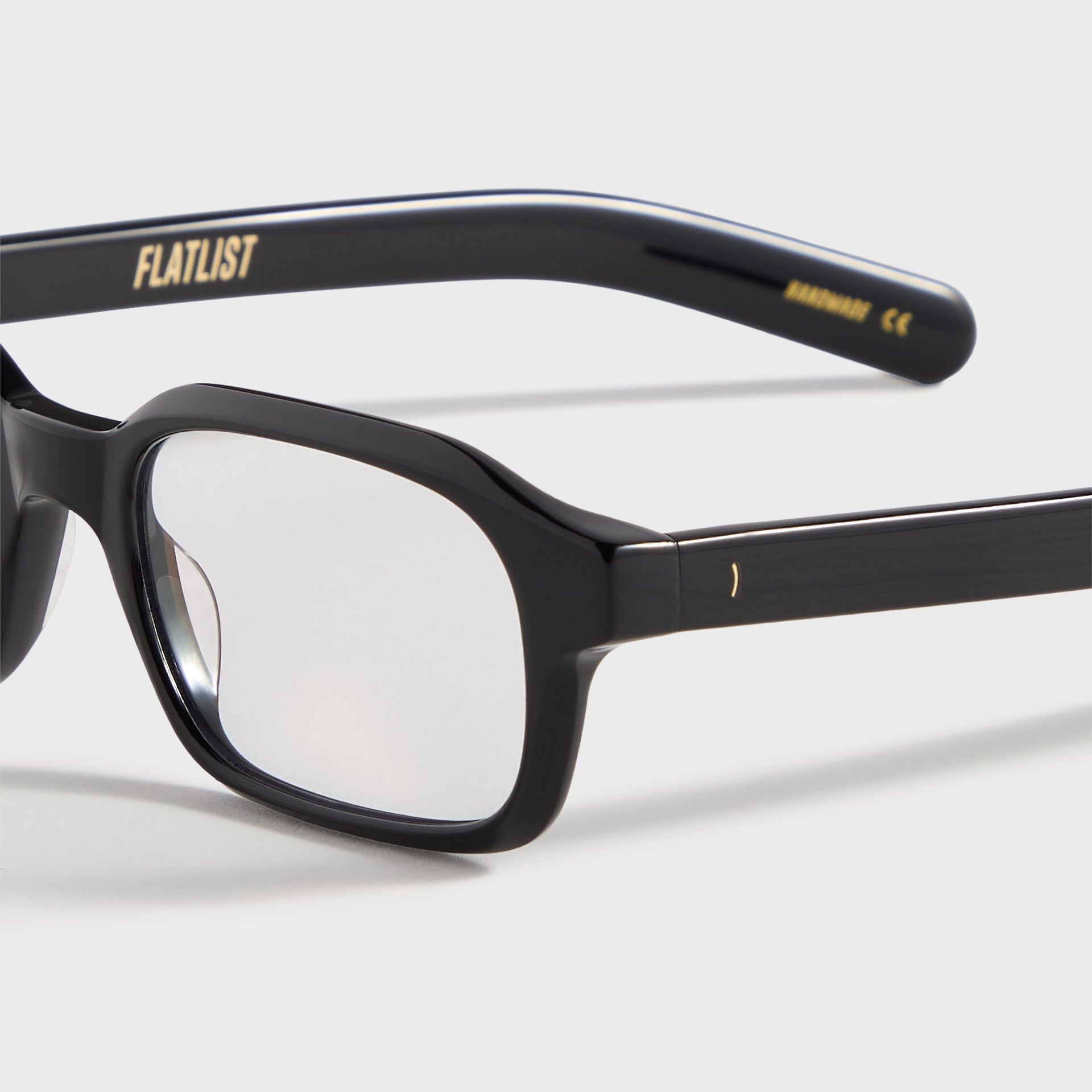 Flatlist Hanky Sunglasses - Solid Black / Clear Blue Light