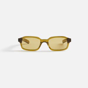 Flatlist Hanky Sunglasses - Crystal Olive / Smoked Olive Lens