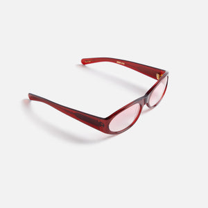 Flatlist Eddie Kyu Sunglasses - Maroon Crystal / Pink Gradient Lens