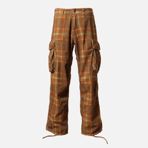 ERL Unisex Corduroy Printed Cargo Pants - Grey Brown