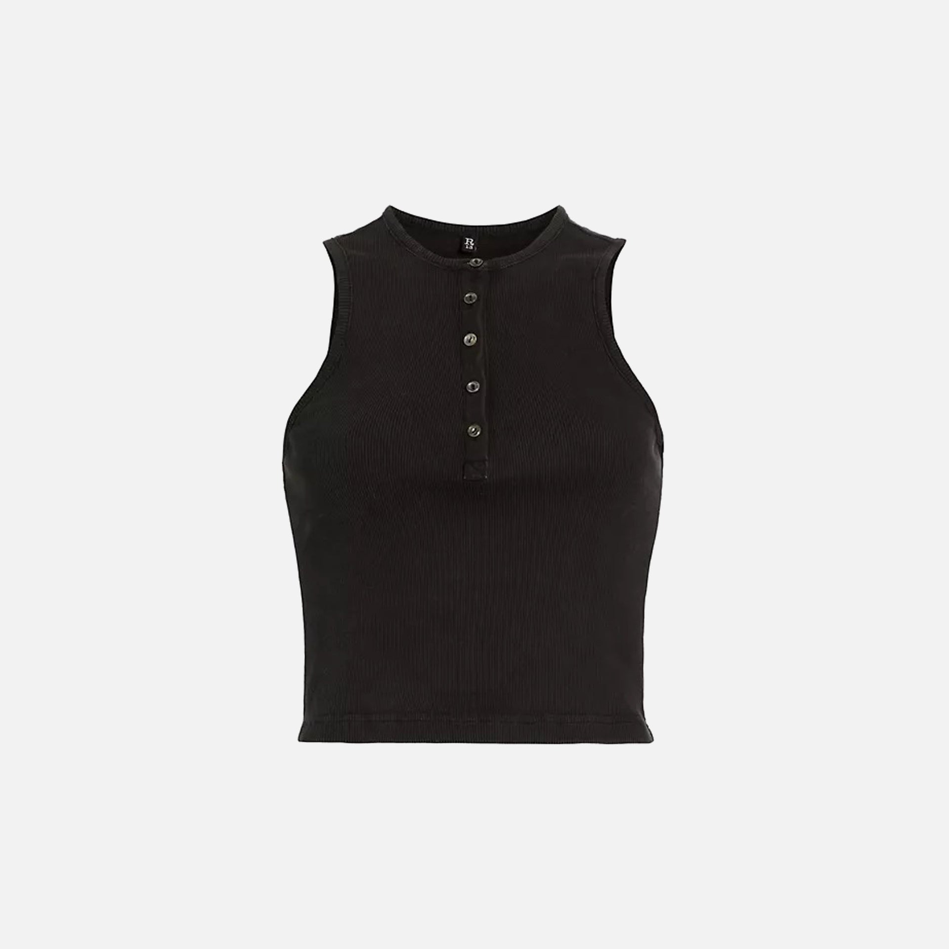 Henley Tank in Washed Black