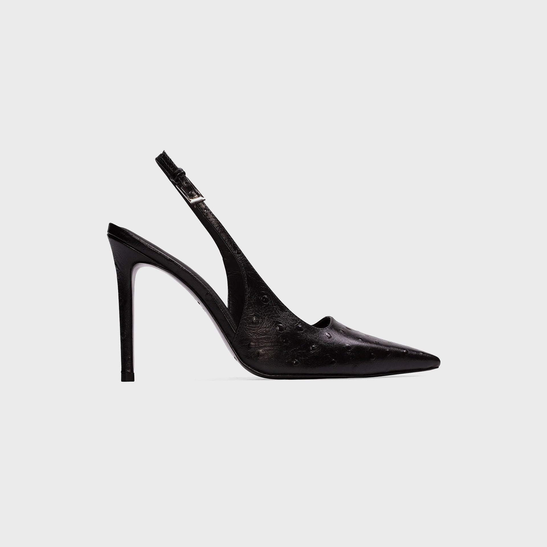 Black Suede Studio Lainey 100 - Black Ostrich Leather