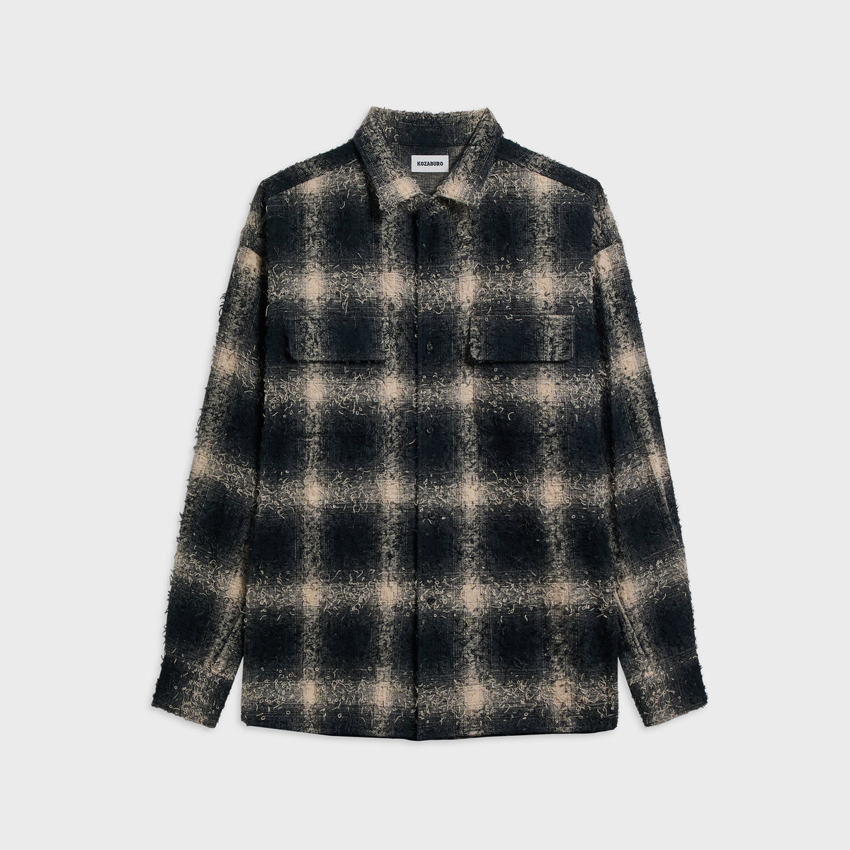 KOZABURO Boxy Fit Flap Pocket Shirt - Black