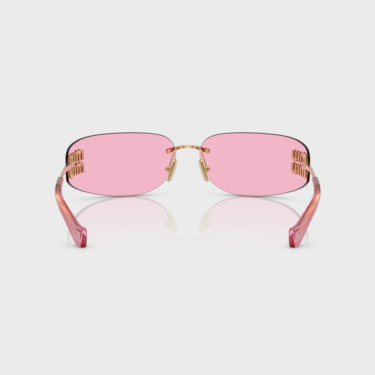 Miu Miu Aube Sunglasses - Gold / Pink Mirror Green
