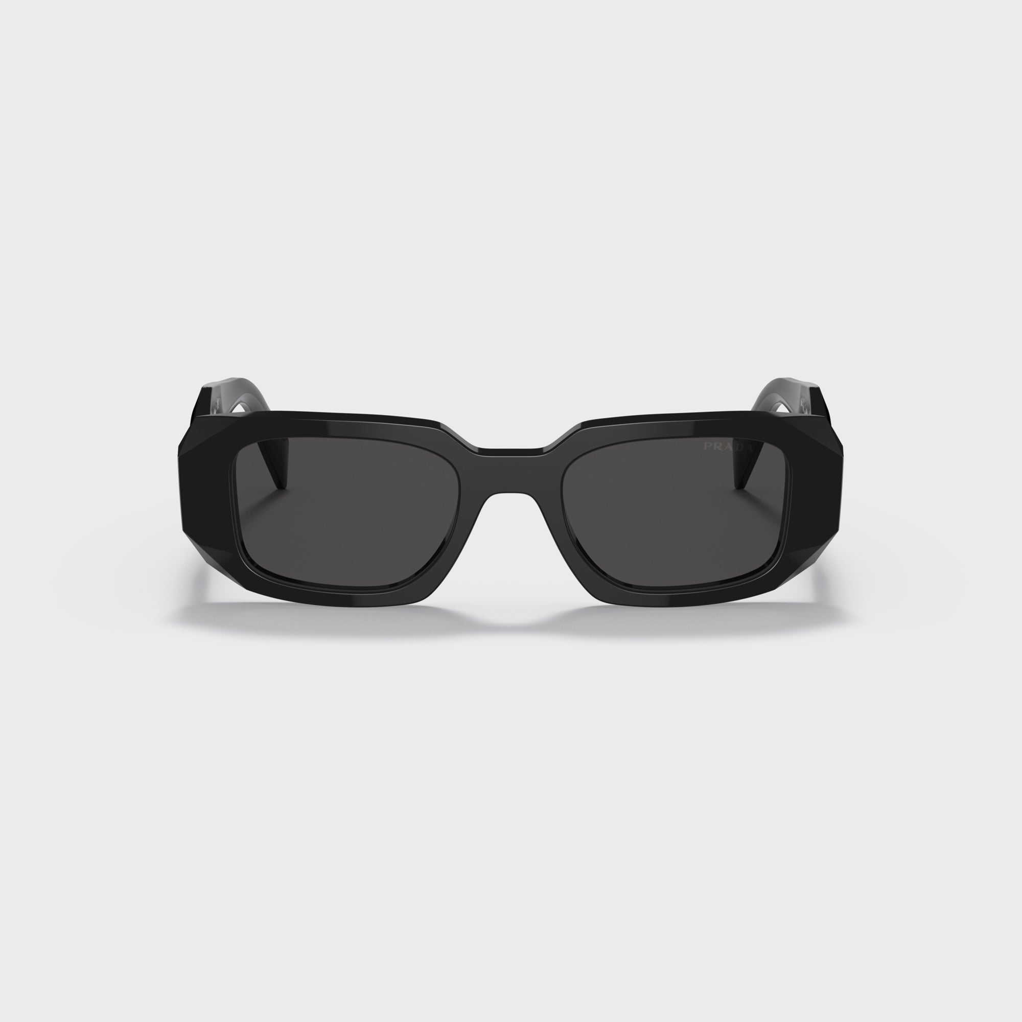 Prada Symbole PR 17WS Rectangular Sunglasses - Black / Dark Grey