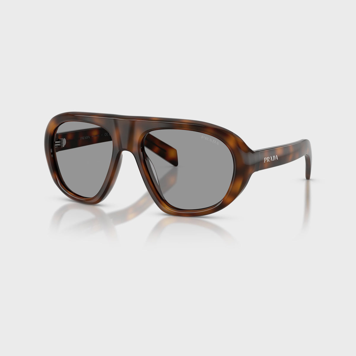 Prada Acetate Geometric Sunglasses - Root Tortoise / Light Brown