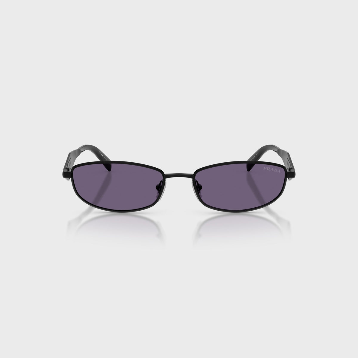 Prada Sunglasses with Prada Logo - Satin Black / Violet