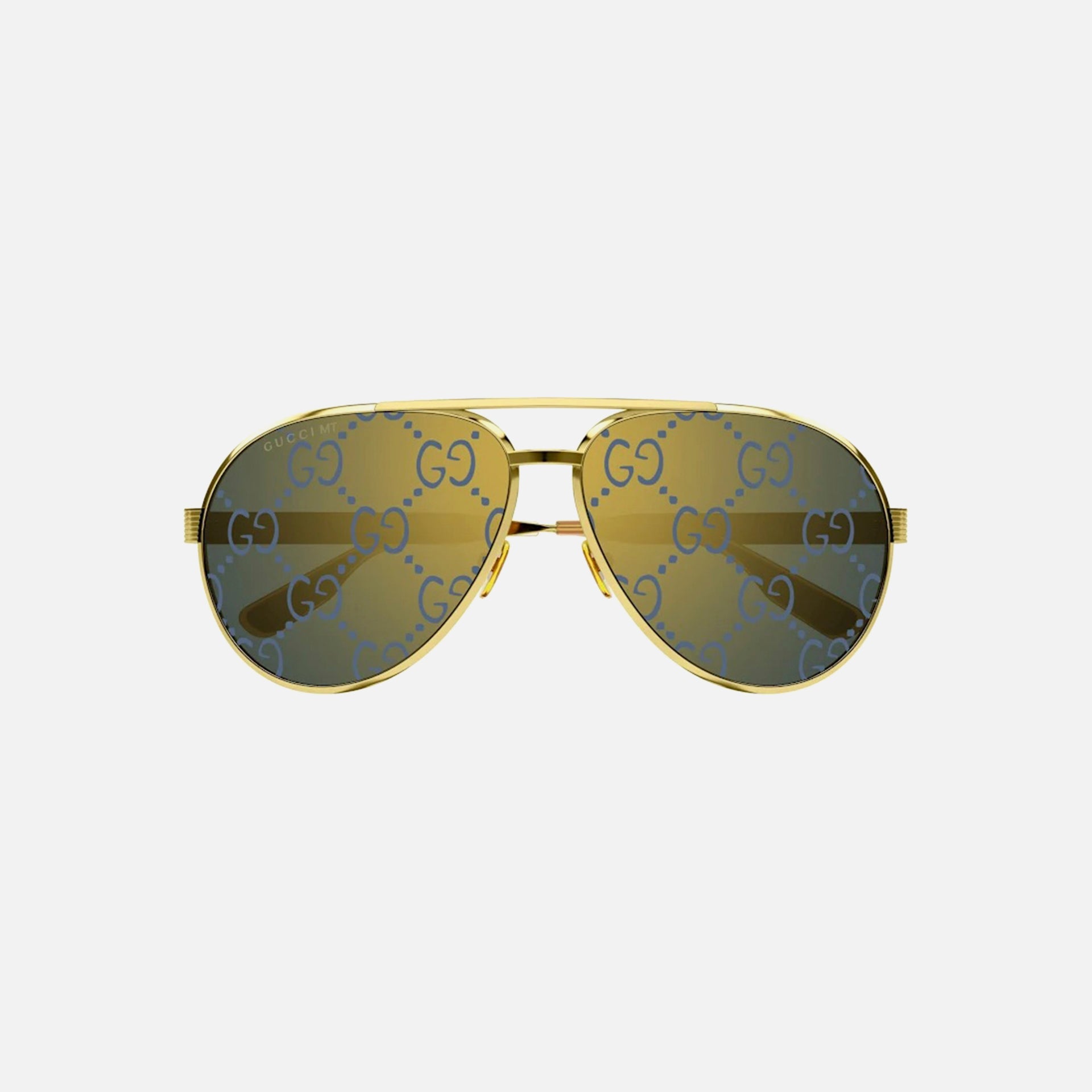 Gucci Metal Monogram Aviator 64 Frame - Gold