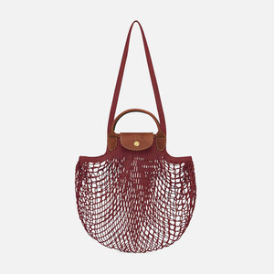 Longchamp Le Pliage Filet Knit Bag - Mahogany