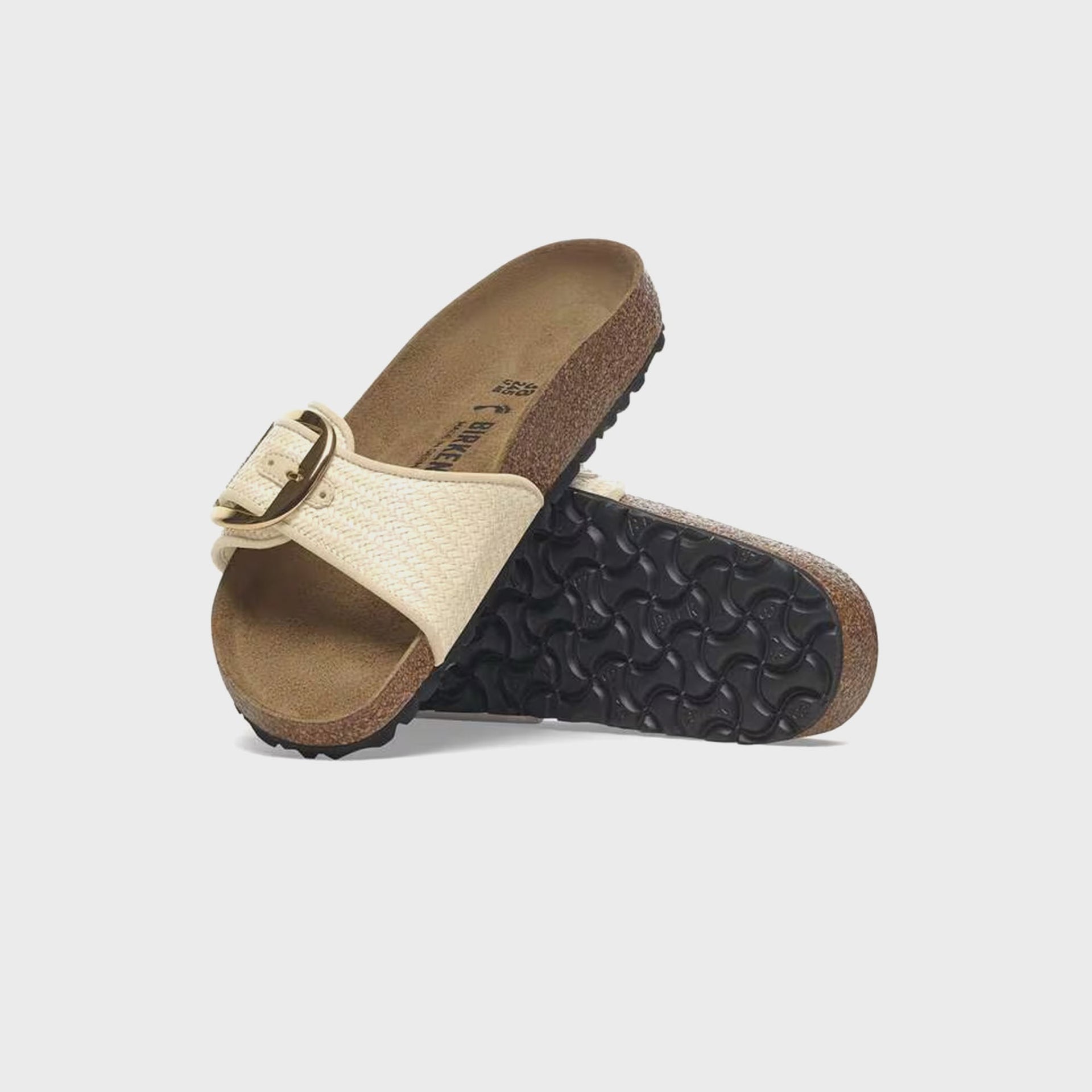 Birkenstock WMNS Madrid Big Buckle Raffia - Naturale