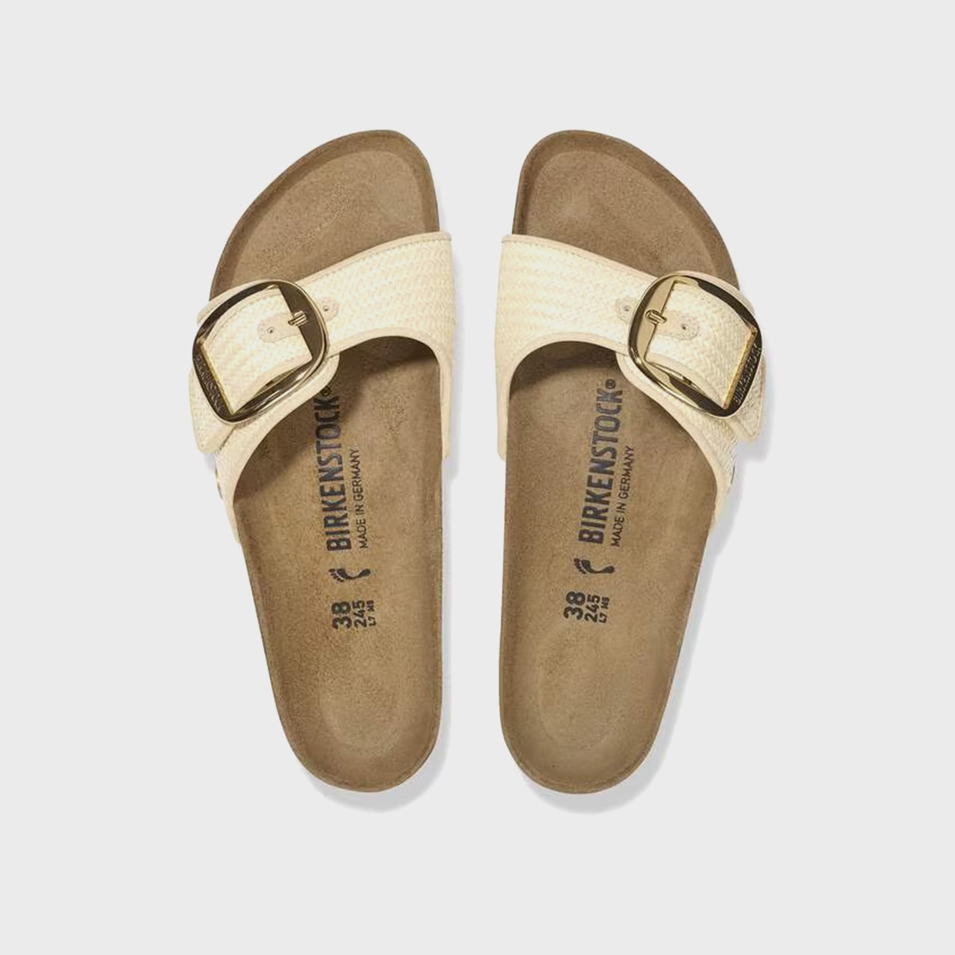 Birkenstock WMNS Madrid Big Buckle Raffia - Naturale