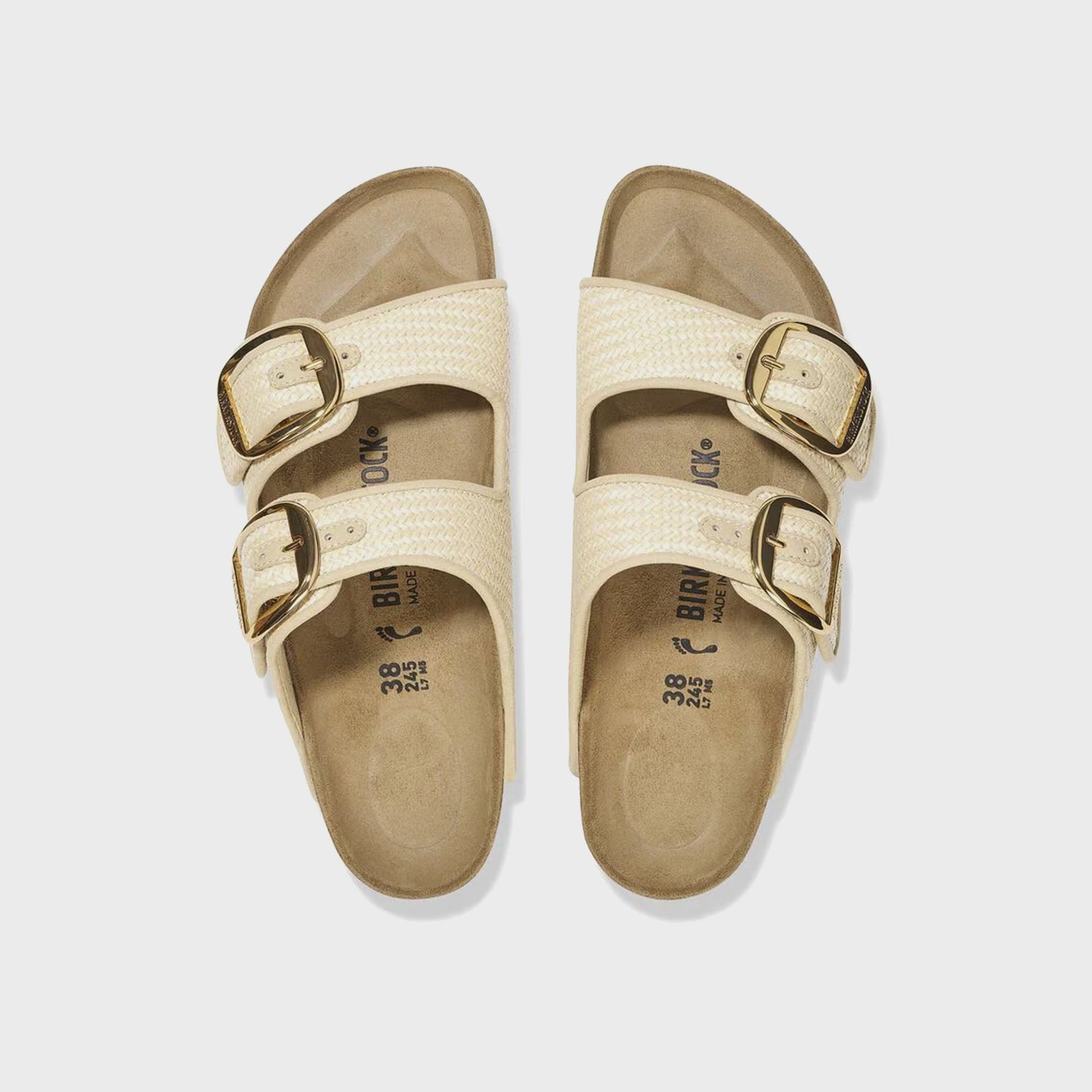 Arizona Big Buckle  Raffia Natural / Textile