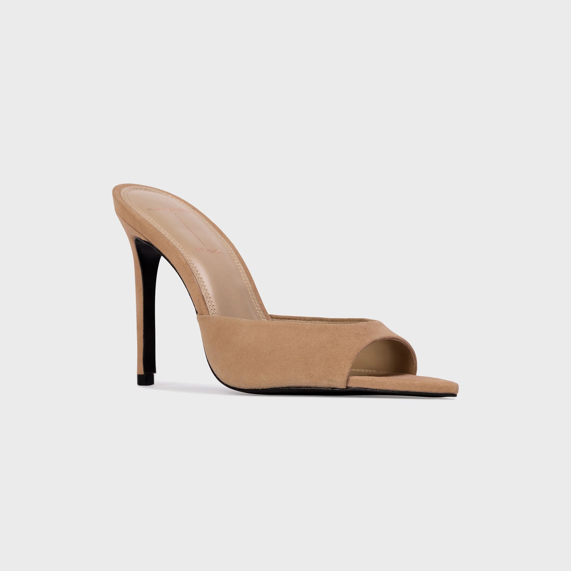 Black Suede Studio Brea - Nude Ostrich Leather