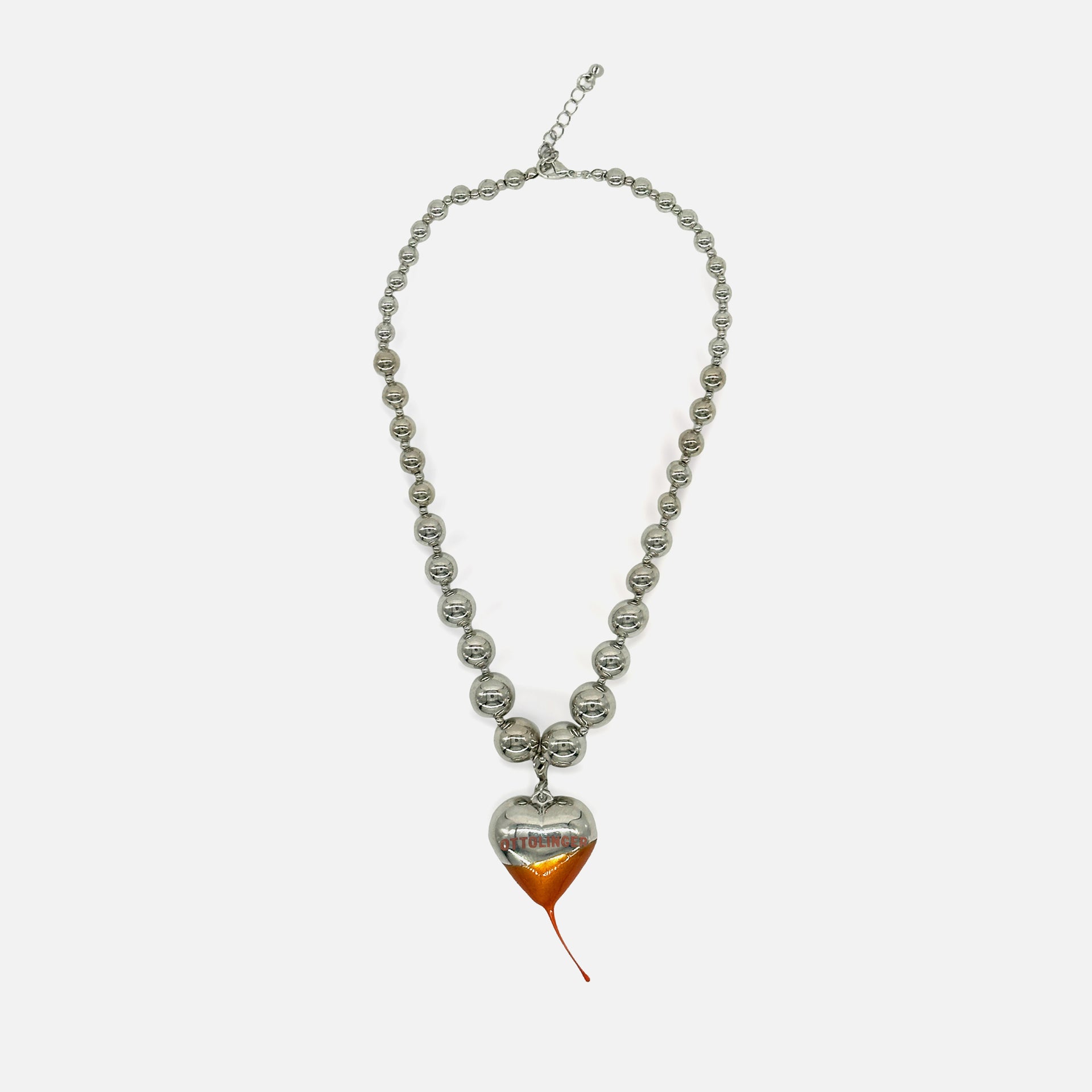 Ottolinger Heart Necklace - Silver / Tangerine