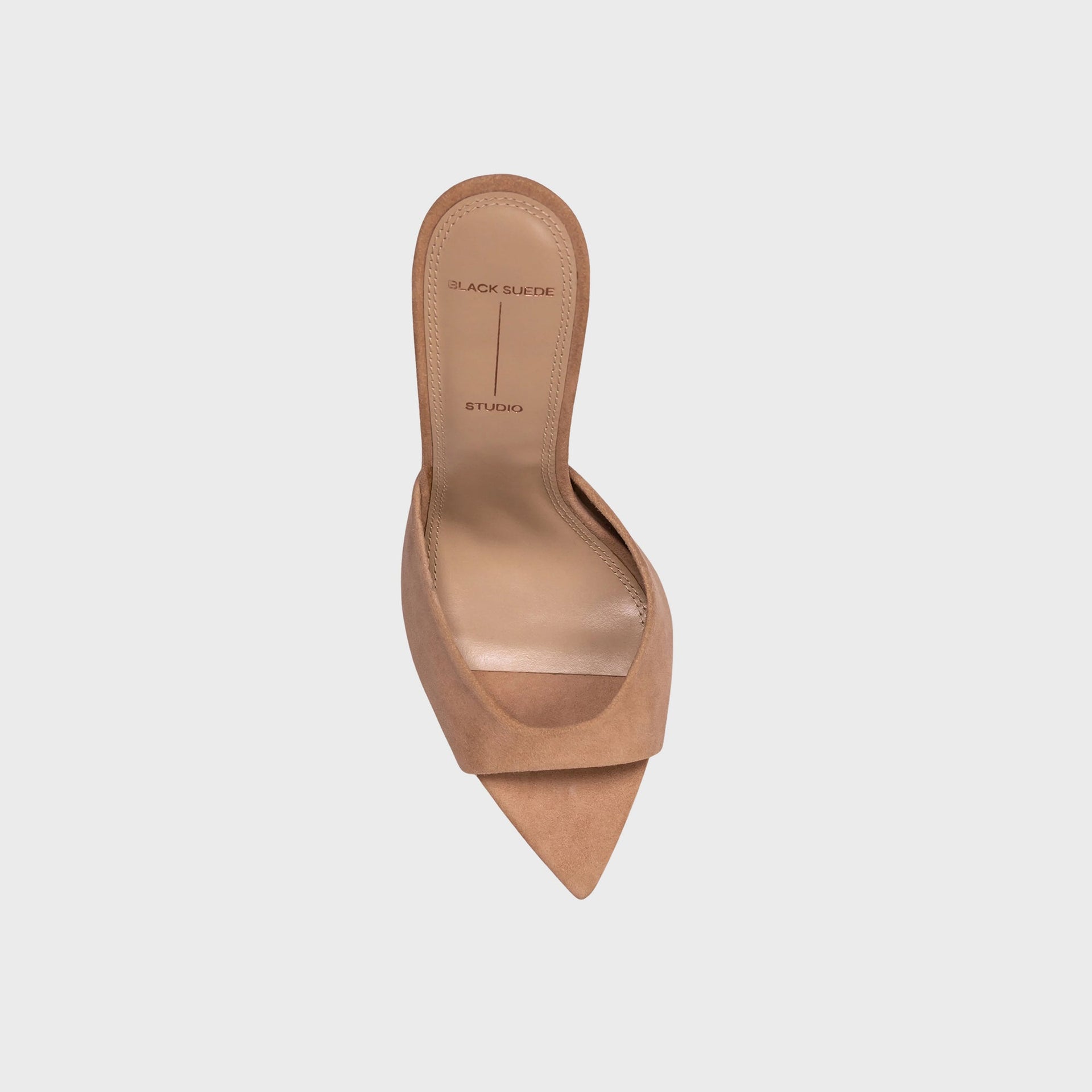 Black Suede Studio Brea - Nude Ostrich Leather