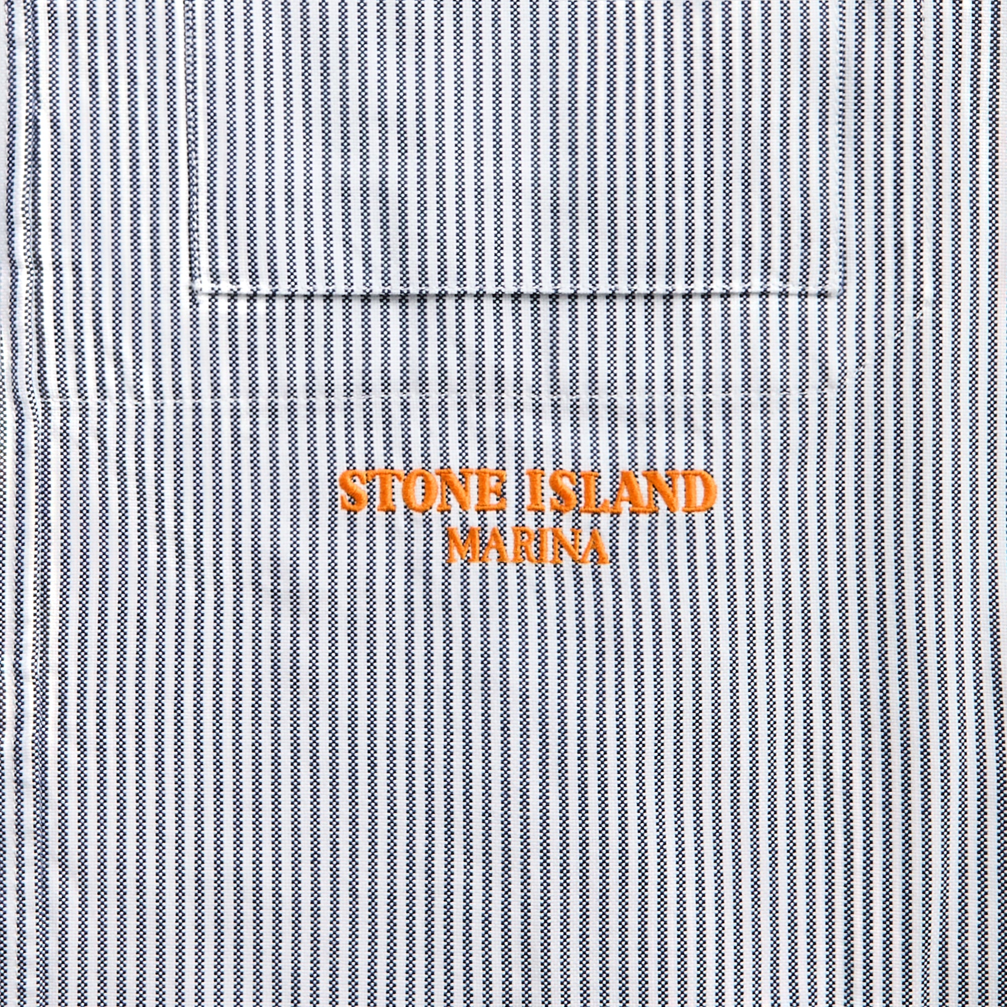 Stone Island Striped Oxford Cotton Marina Shirt - Blue