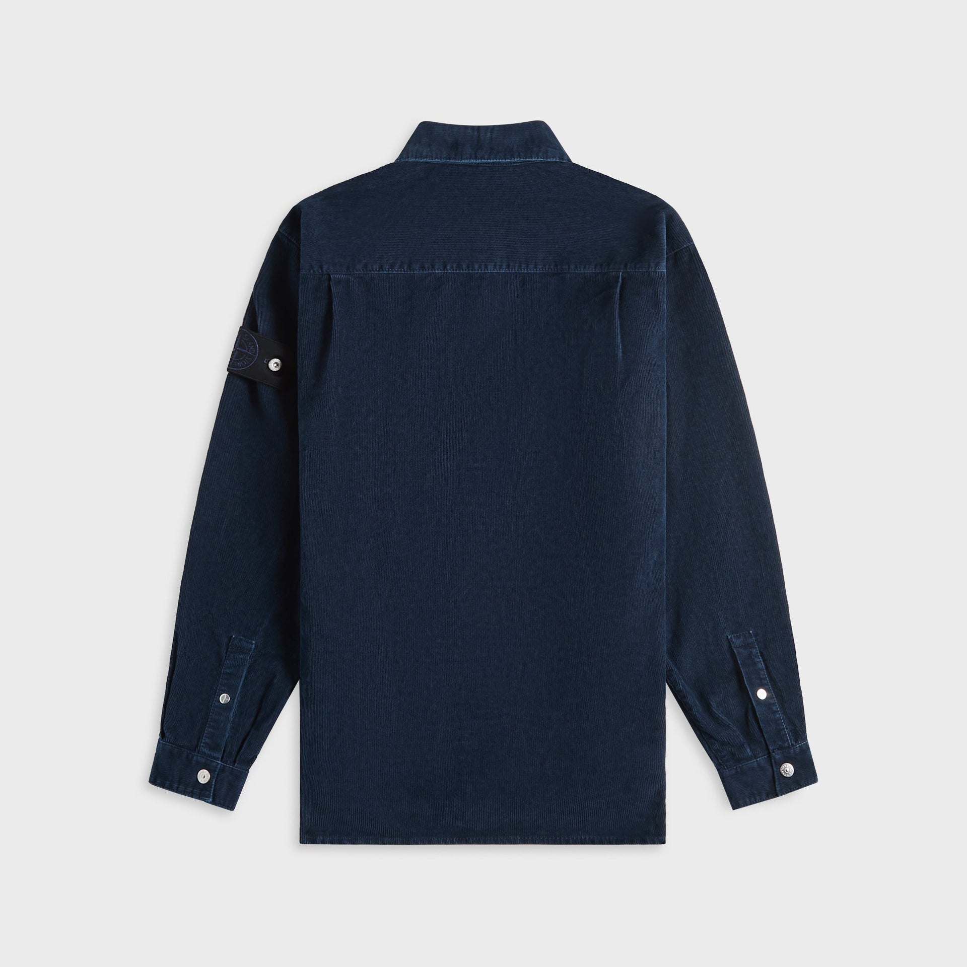 Stone Island Logo Appliqued Cotton Corduroy Overshirt - Indigo