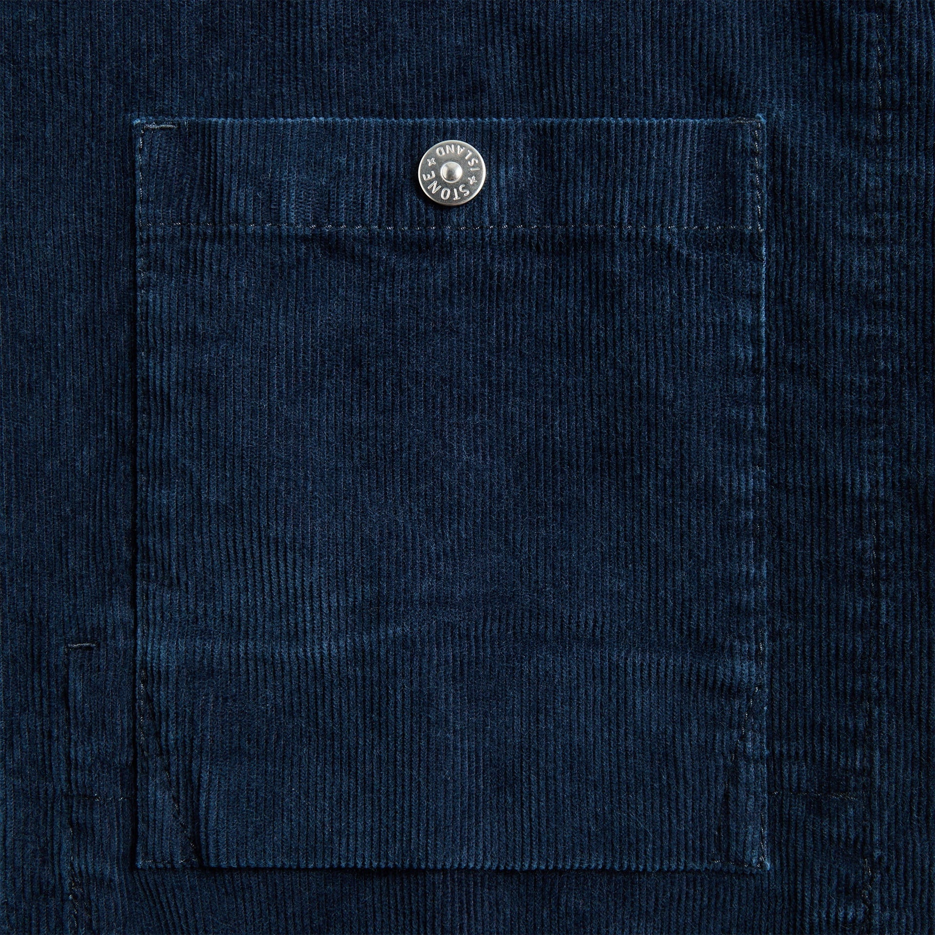 Stone Island Logo Appliqued Cotton Corduroy Overshirt - Indigo