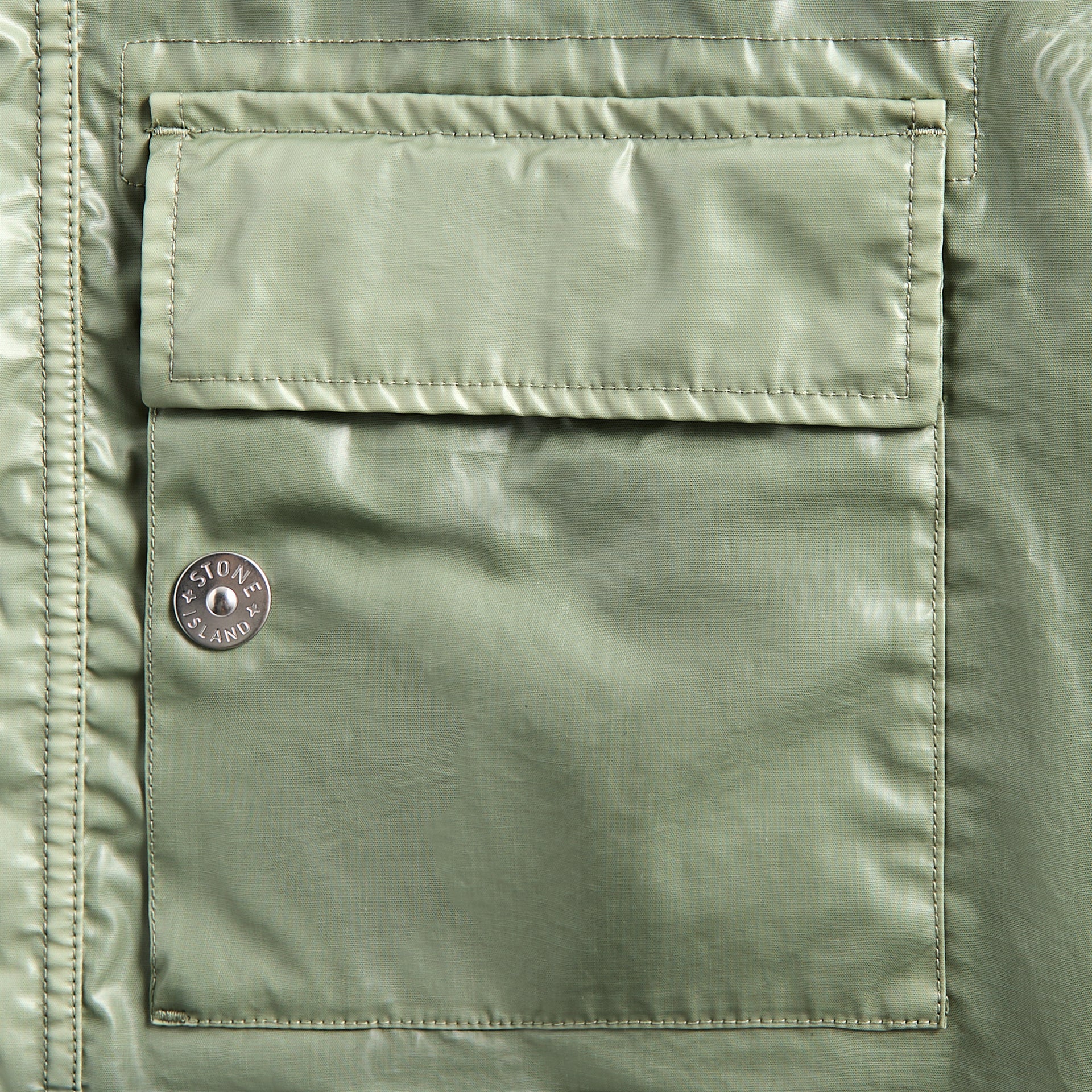 Stone Island Mussola Gommata-Tc Garment Dyed Jacket - Sage