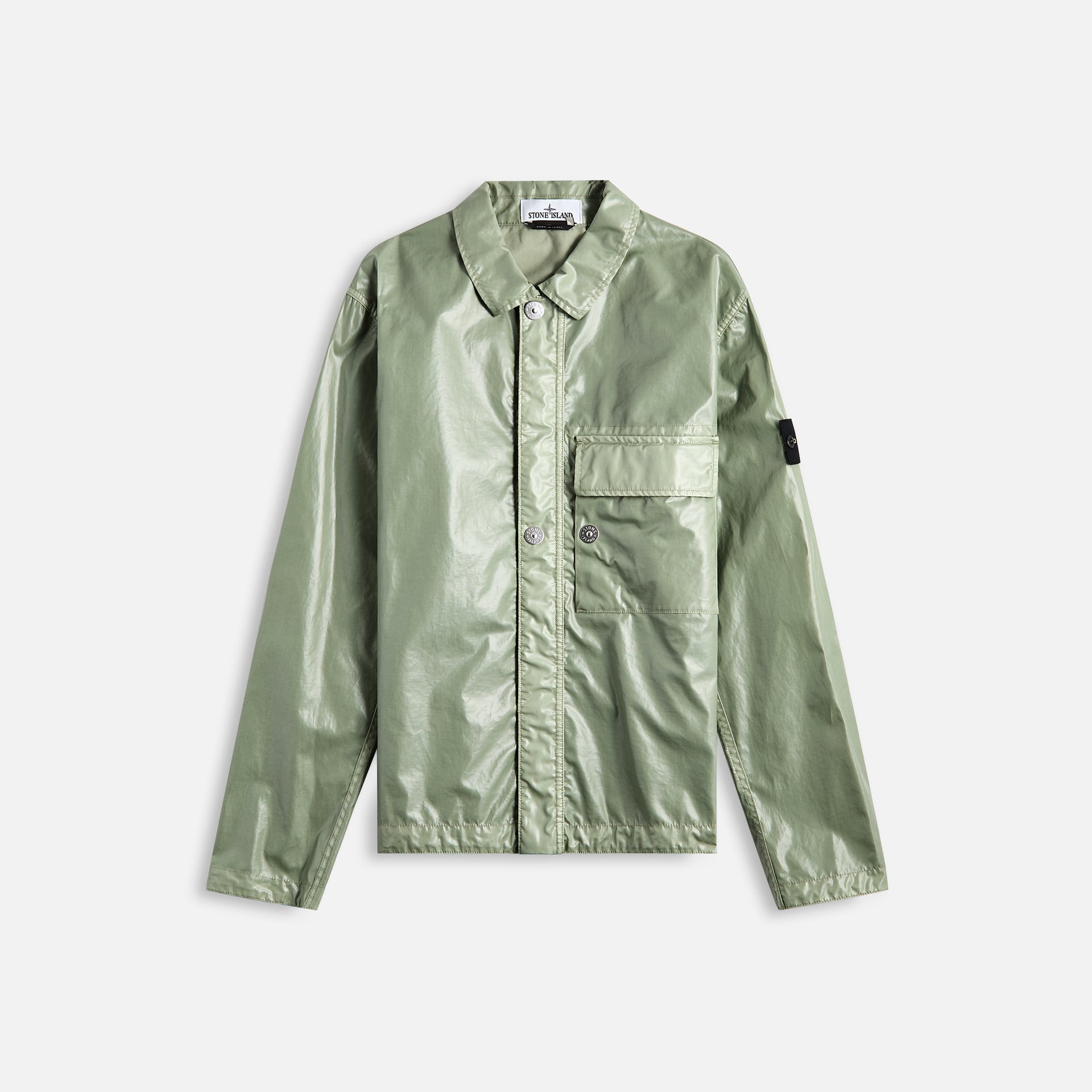 Stone Island Mussola Gommata-Tc Garment Dyed Jacket - Sage