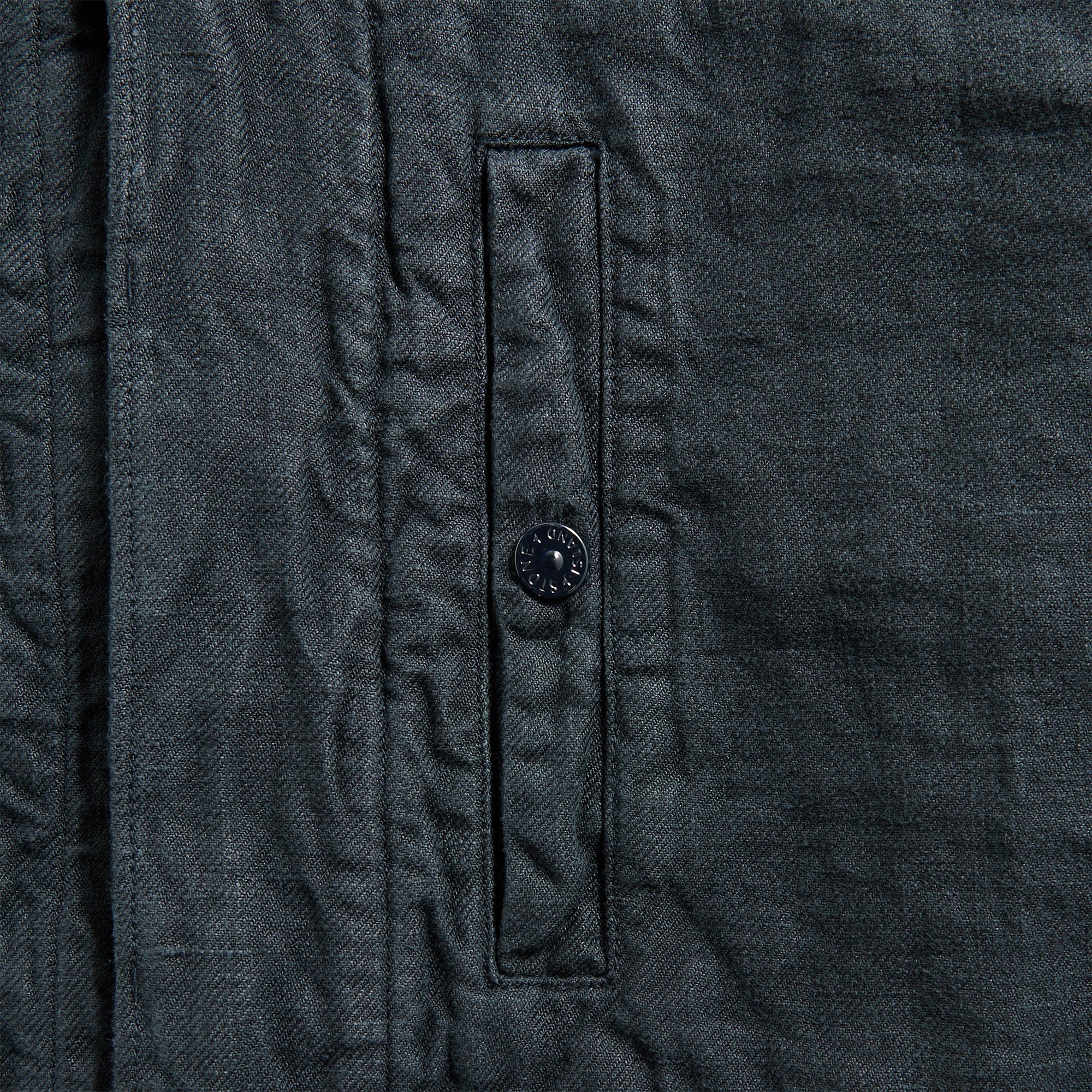 Stone Island Diagonal Linen Garment Dyed Ghost Piece - Navy Blue