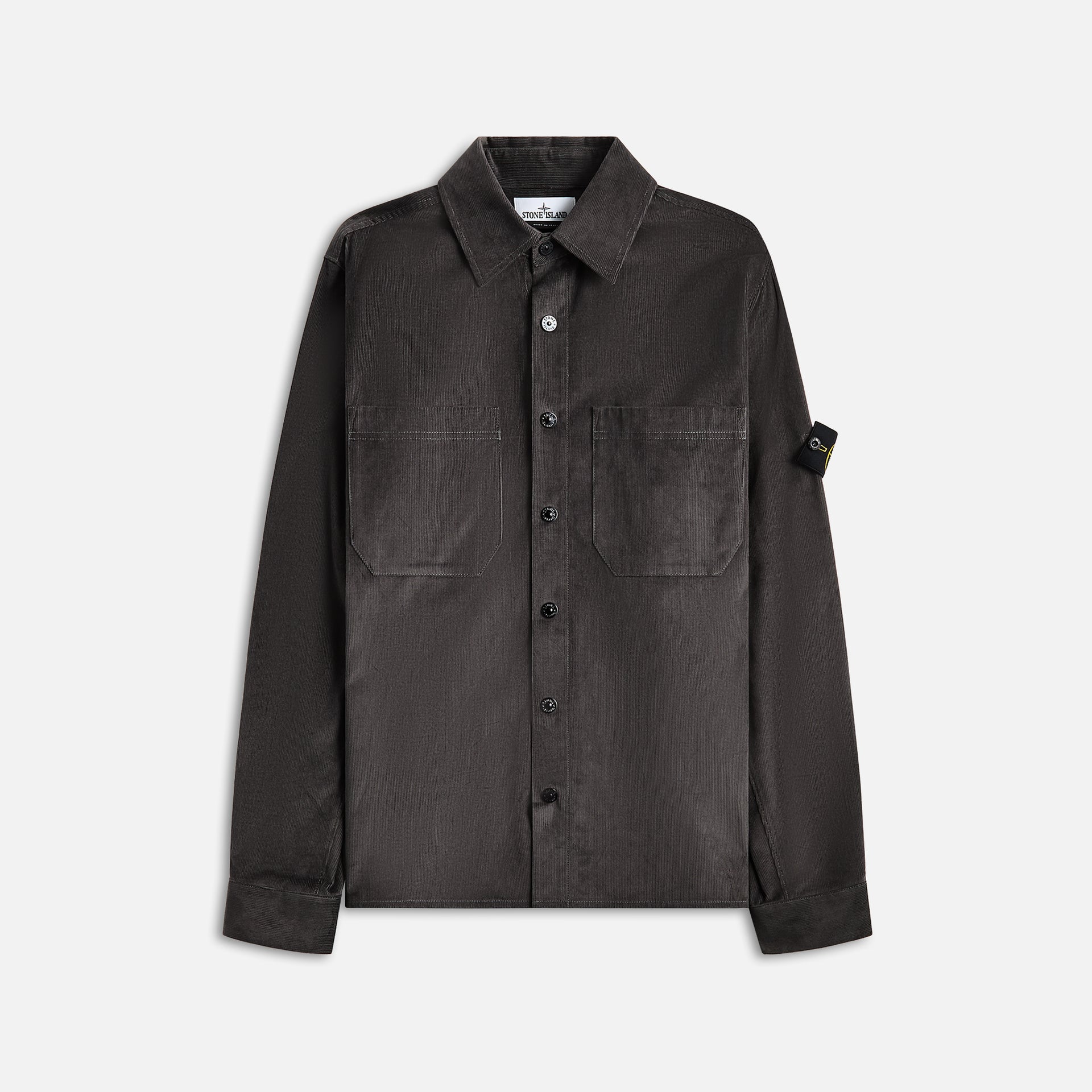 Stone Island Cotton Micro Corduroy Shirt - Charcoal