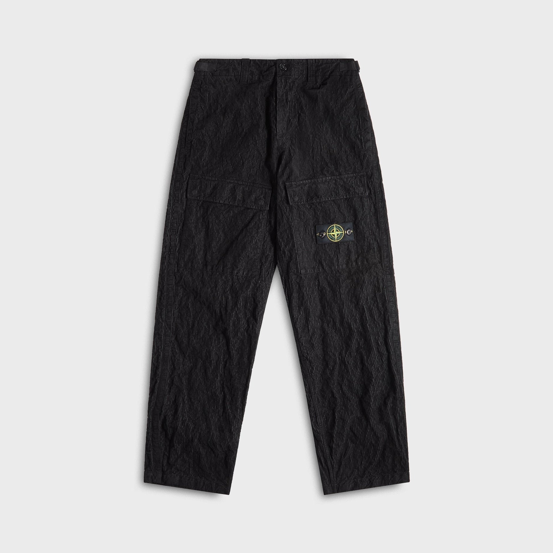 Stone Island Wrinkled Corduroy Trousers - Black