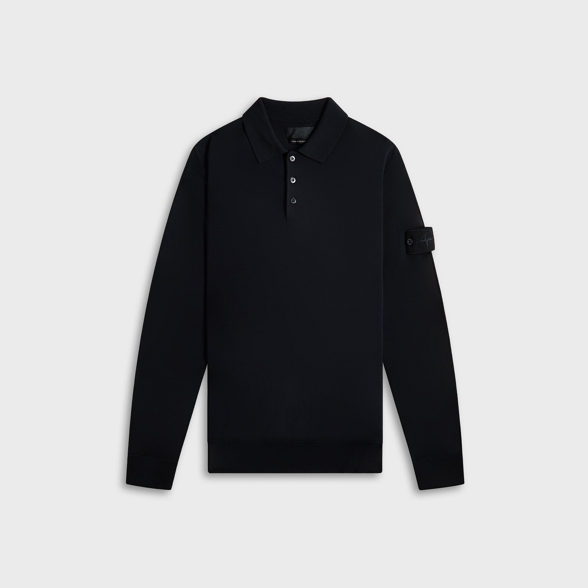 Stone Island Ghost Piece Pure Wool Knit Polo - Navy Blue