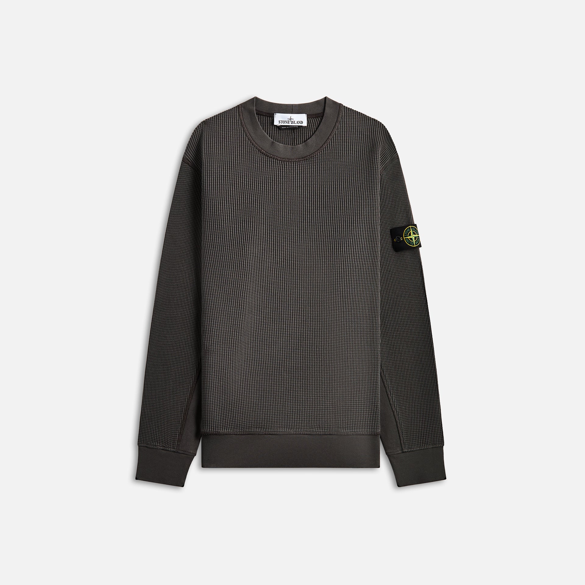 Stone Island Cotton Waffle Fleece Sweatshirt - Charcoal