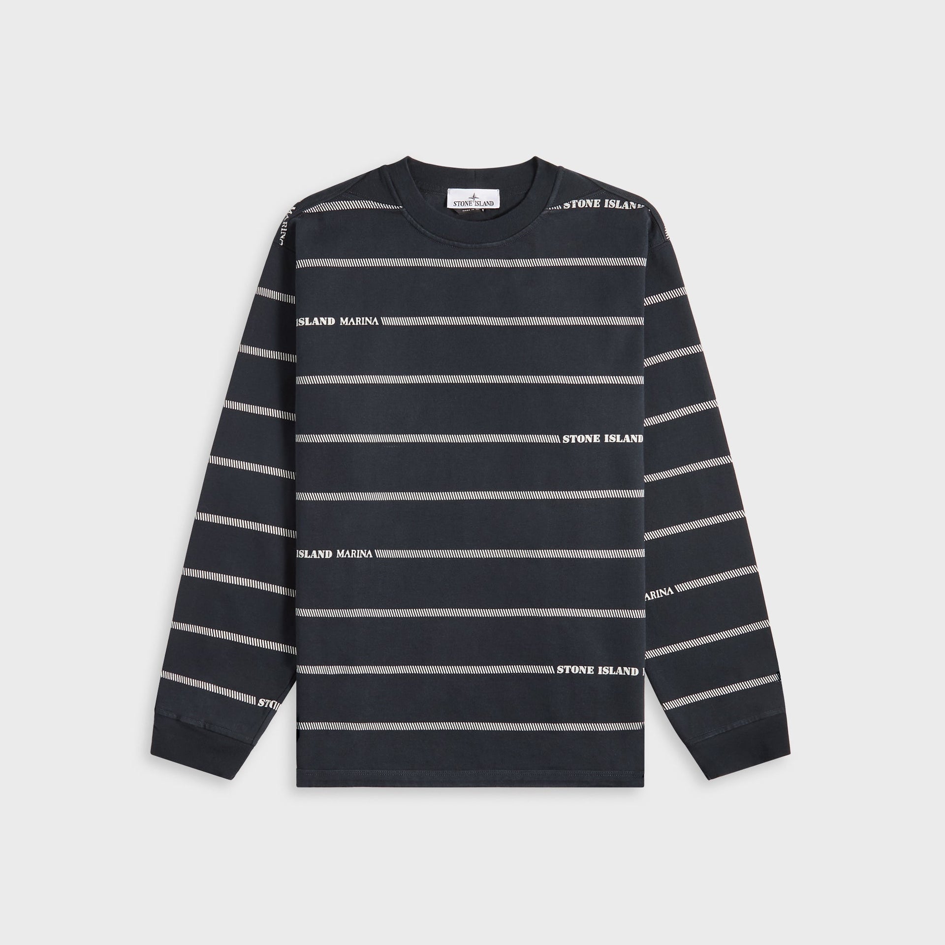 Stone Island Combed Organic Cotton Sweatshirt in Blue Marine