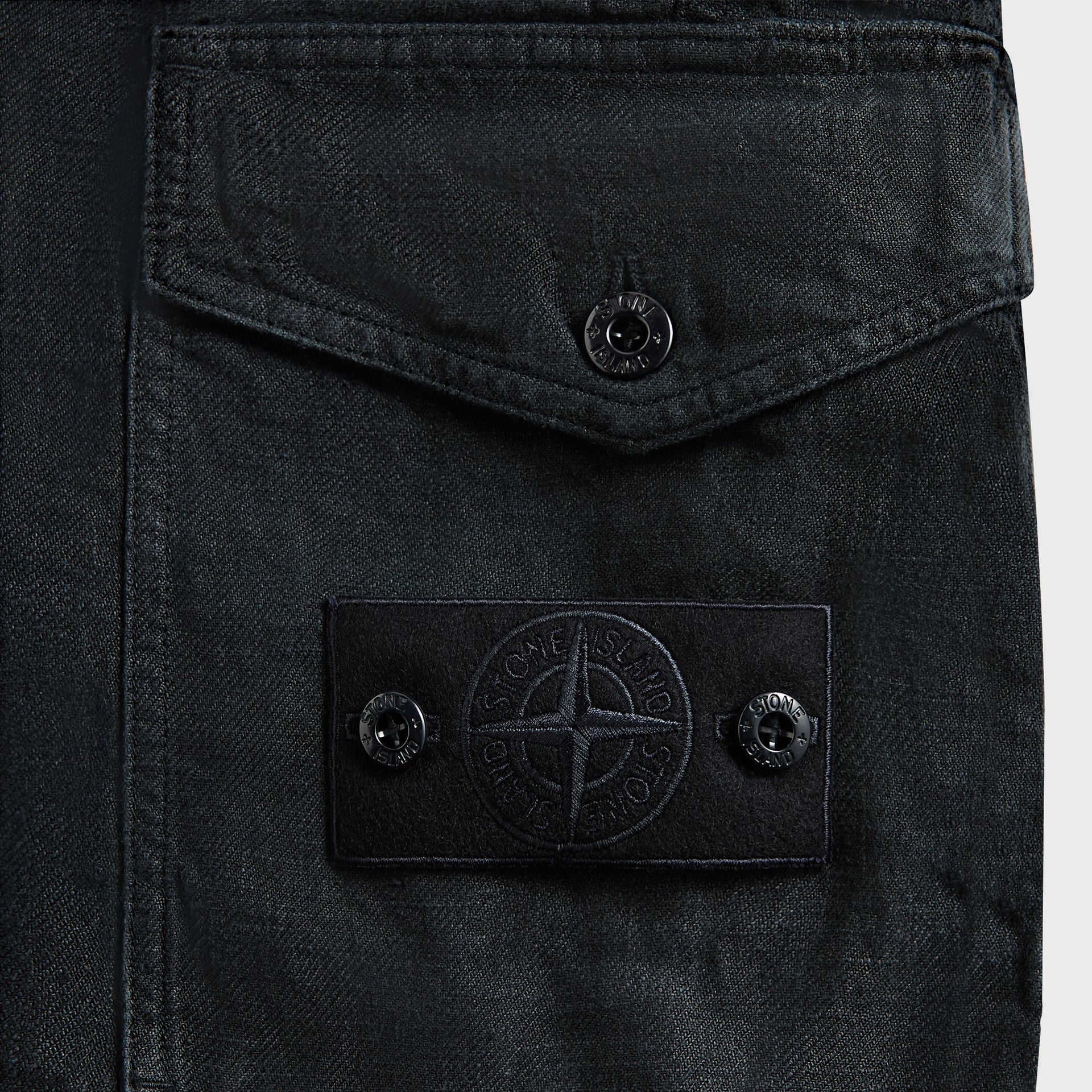 Stone Island Diagonal Linen Garment Dyed Ghost Piece Shorts -  Navy Blue