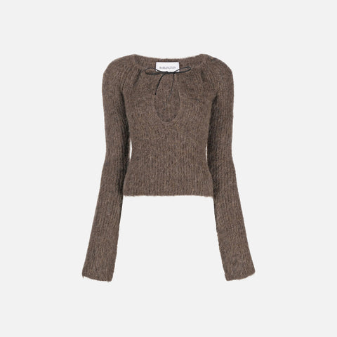 16 Arlington Solare Knit Top - Chocolate Brown