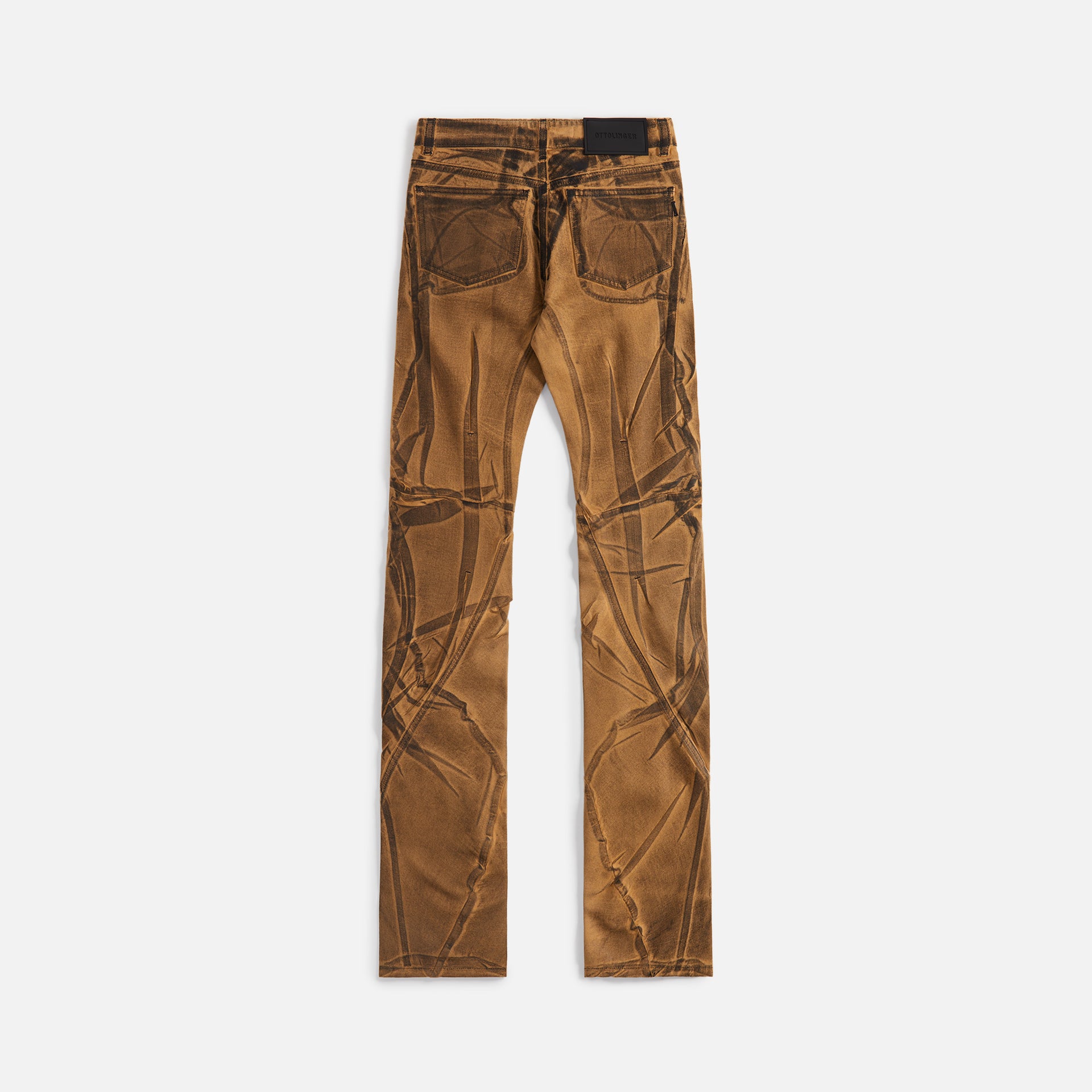 Ottolinger Drape Denim Pants - Brown Black Paint