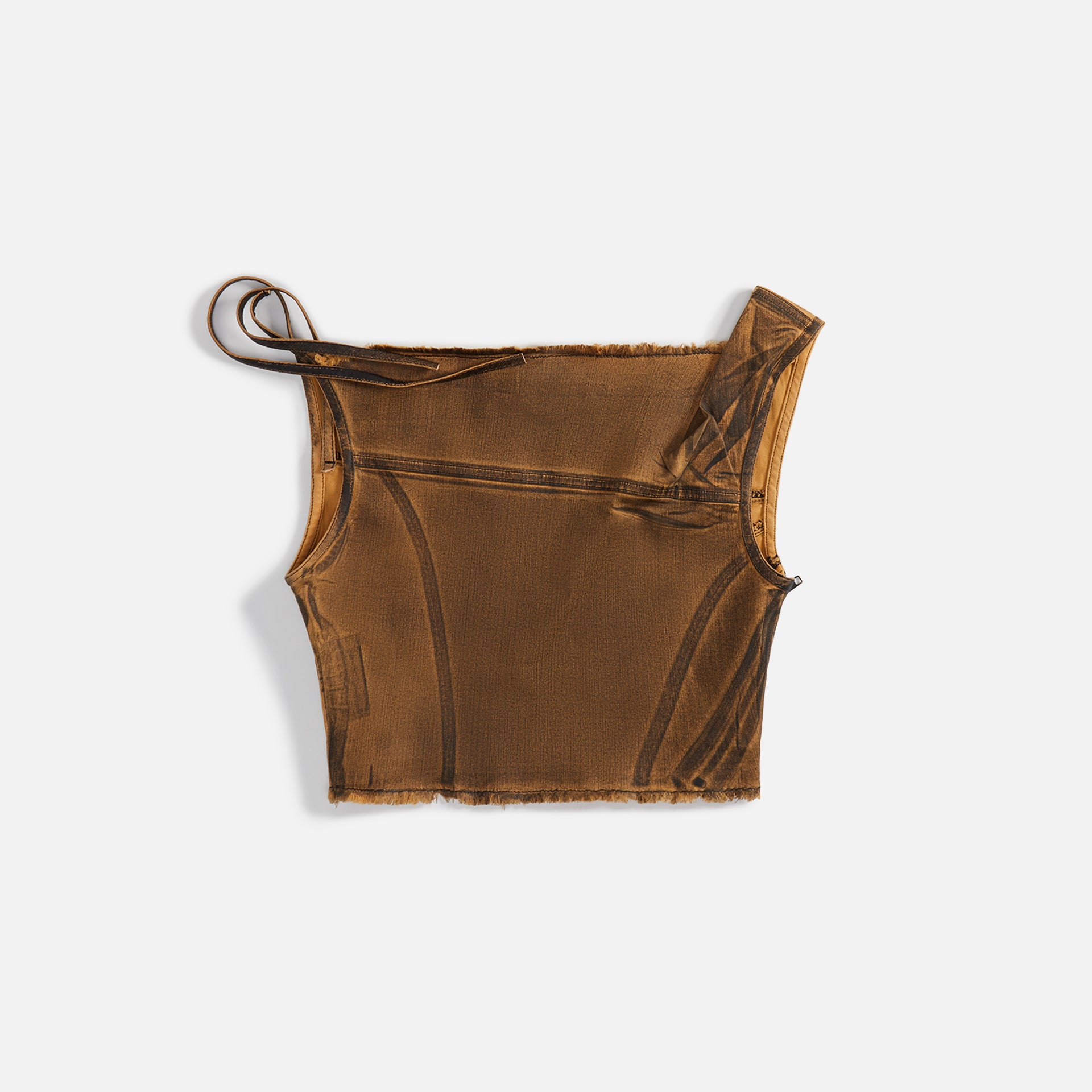 Ottolinger Denim Bustier Top - Brown Black Paint