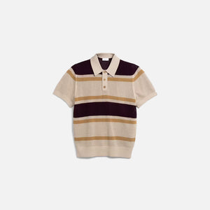 Dries Van Noten Mindo Stripe Polo - Beige / Brown Stripe