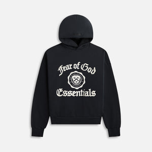 Essentials Heavy Fleece Vintage Shrunken Hoodie - Black