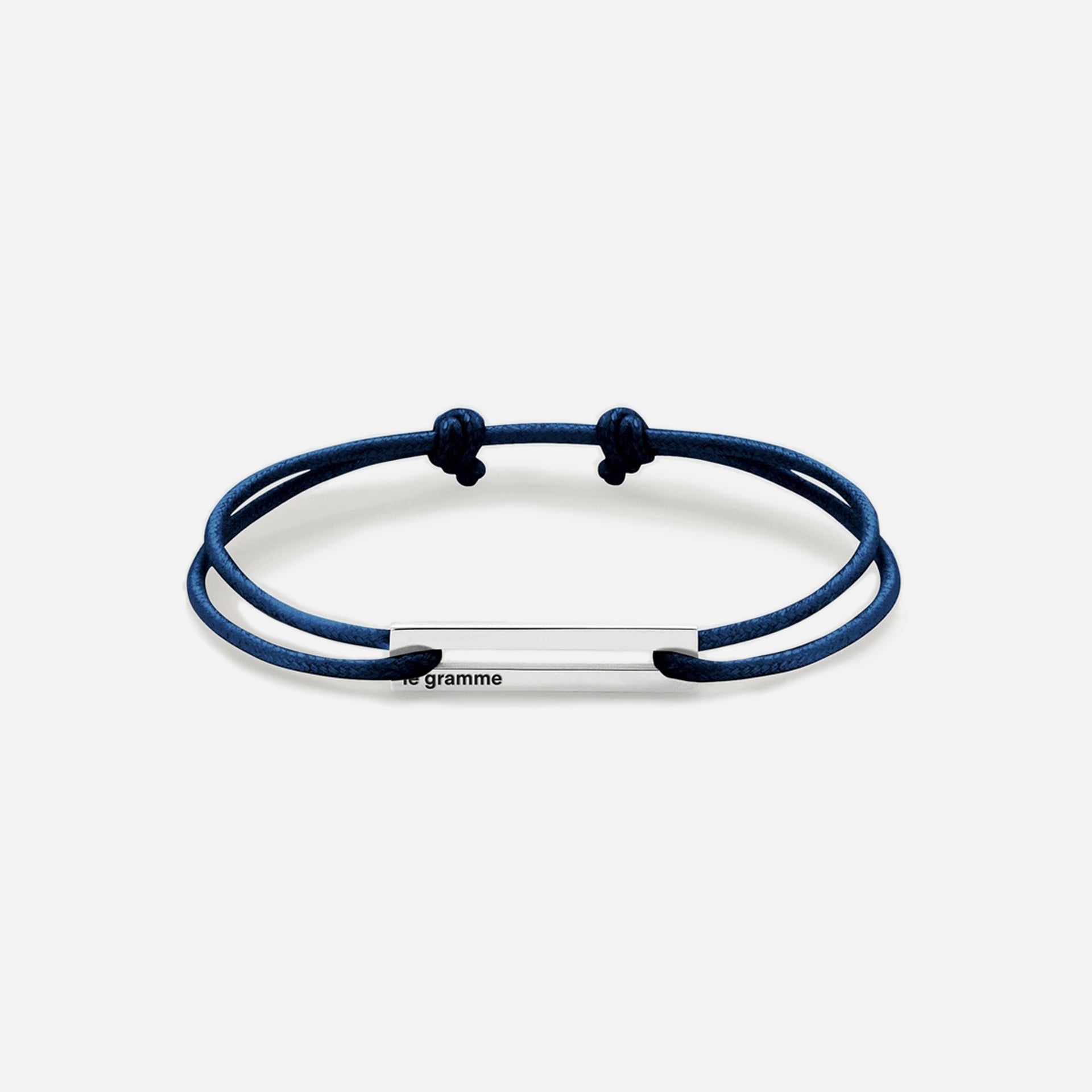 Le Gramme 1.7g Cord Bracelet - Navy Silver