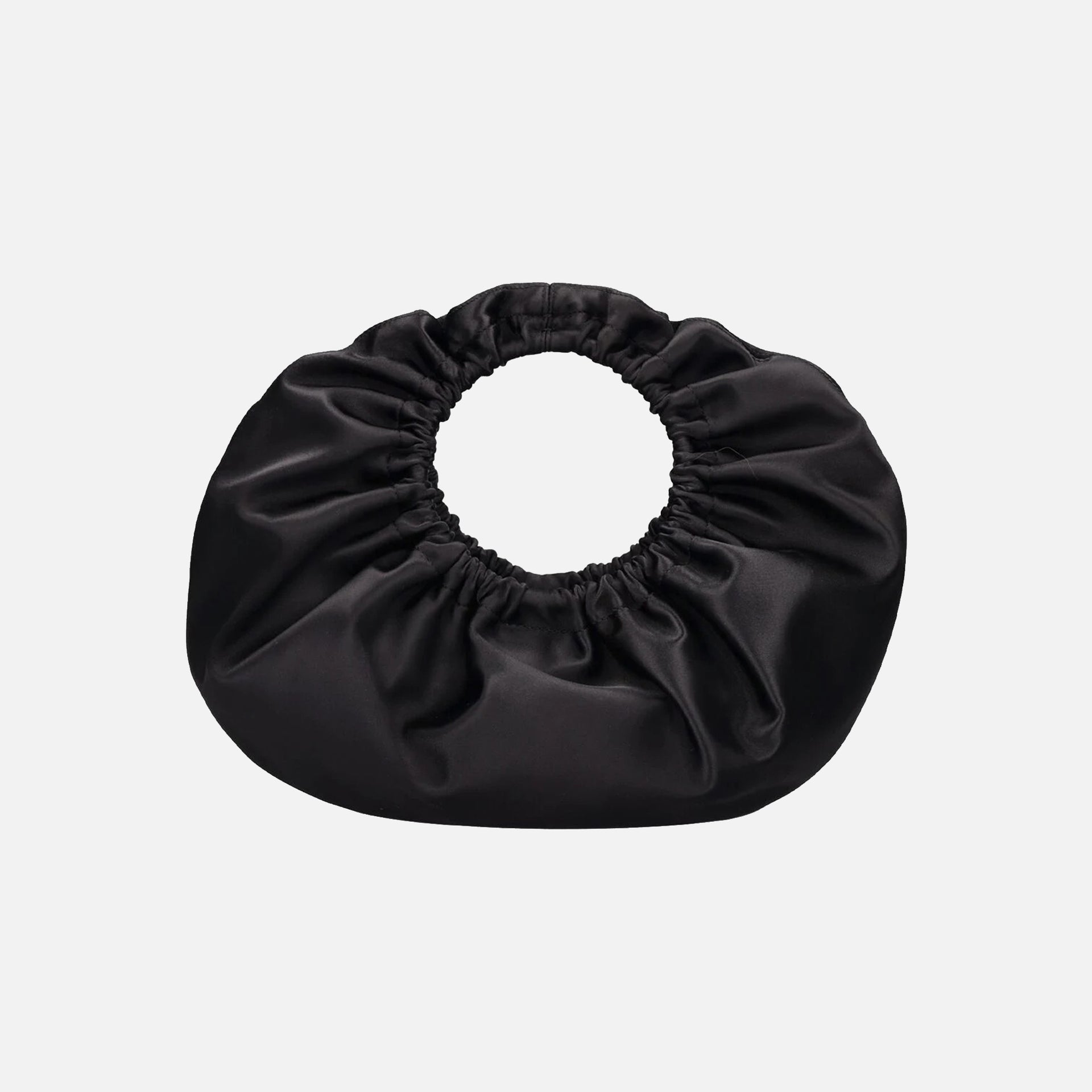 Alexander Wang Small Crescent Top Handle Satin Bag - Black