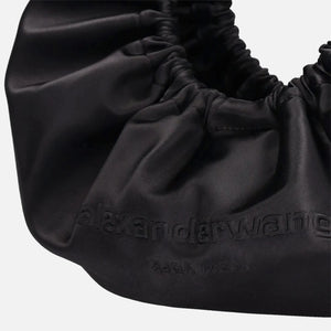 Alexander Wang Small Crescent Top Handle Satin Bag - Black