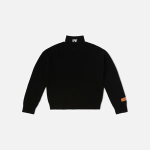 Heron Preston Crop Long Sleeve Rollneck Sweater - Black