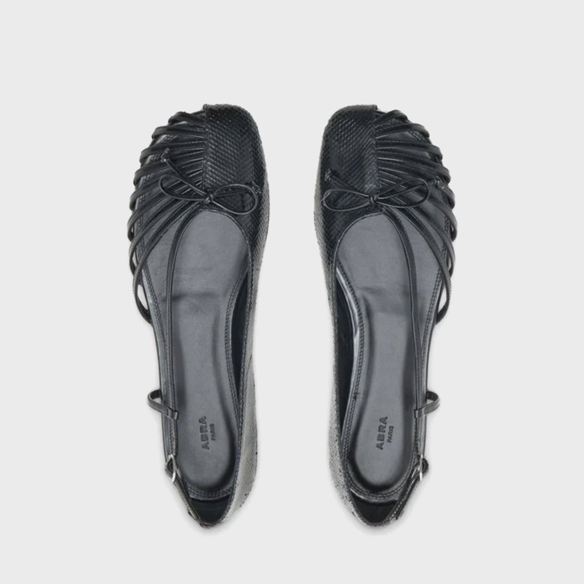 ABRA Double Shoe Ballerina Flat - Black