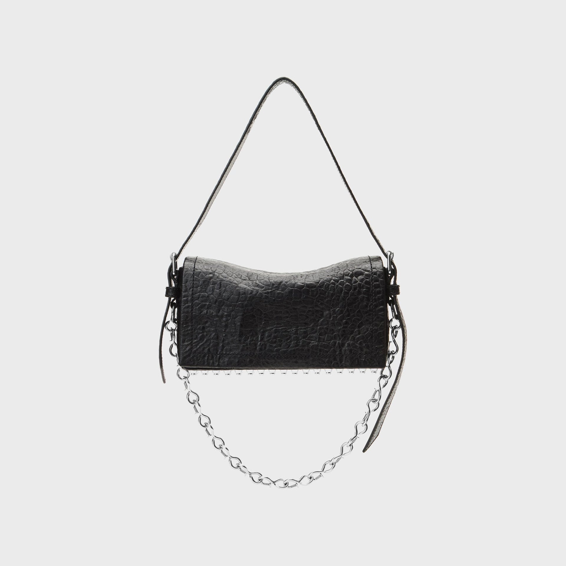 Alexander Wang Ricco Crushed Slim Flap Bag in Black